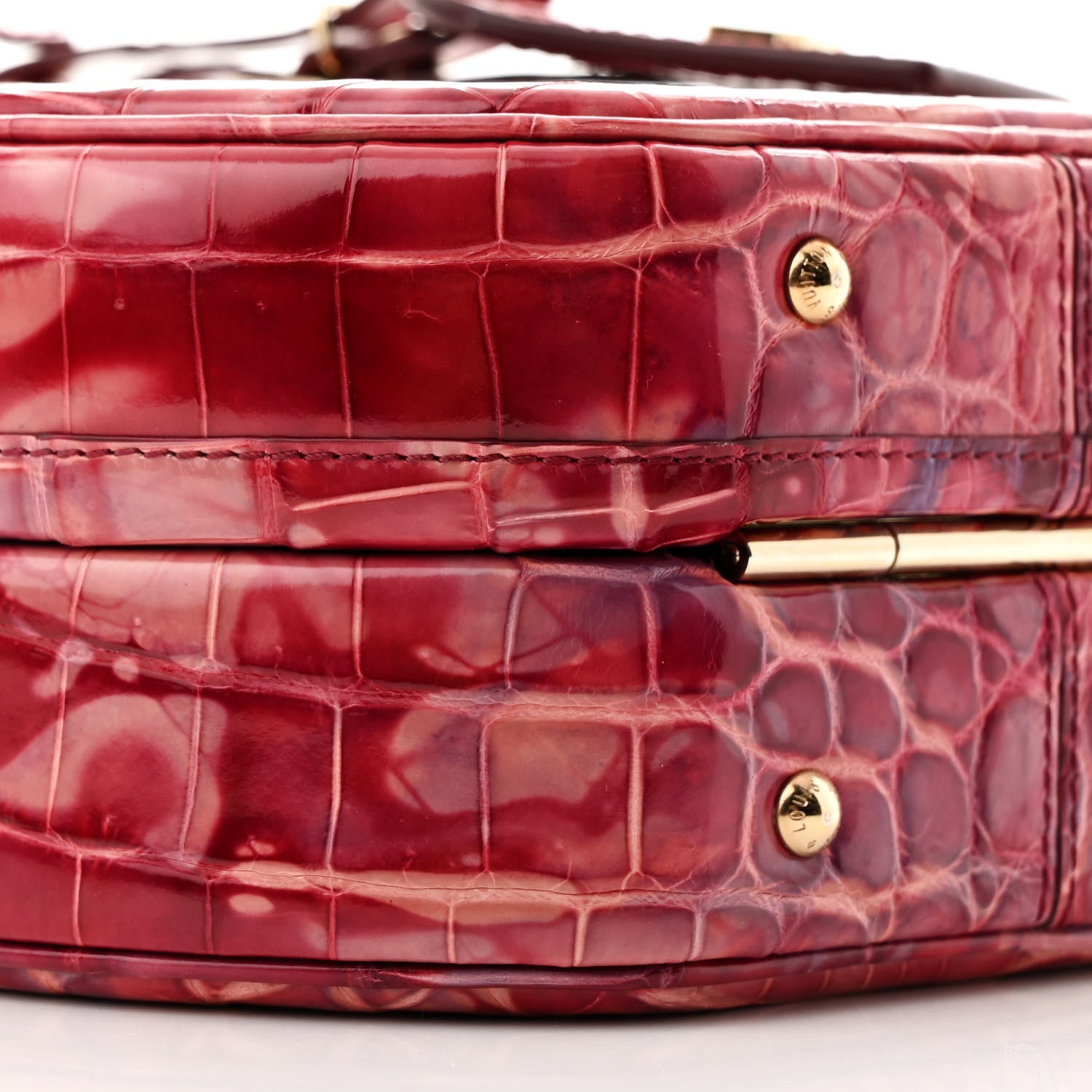 Crocodile Petite Boite Chapeau Dark Pink