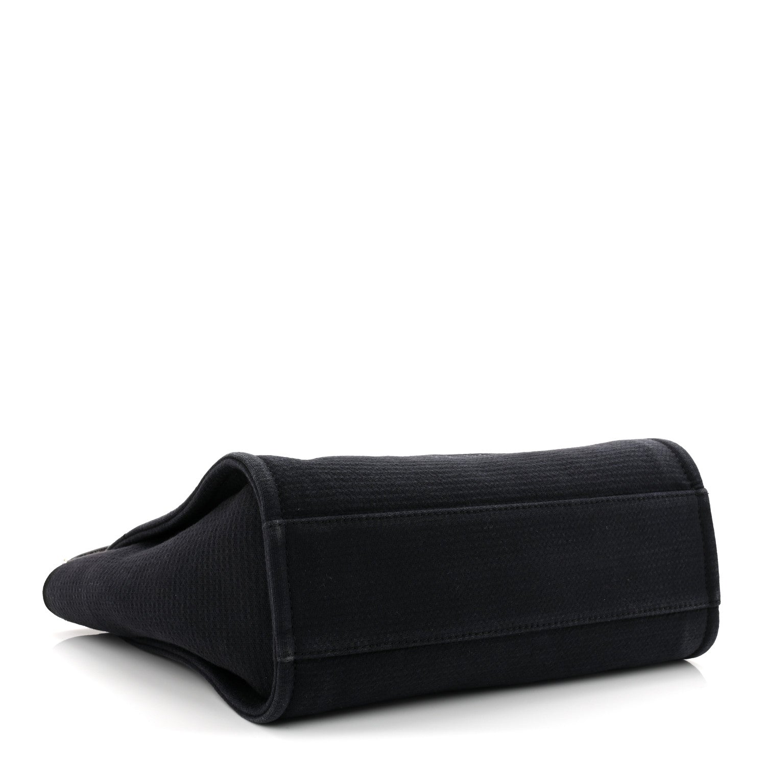 Mixed Fibers Calfskin Medium Deauville Tote Navy Blue