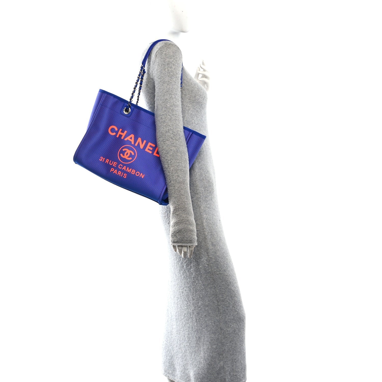 Mixed Fibers Small Deauville Tote Blue Orange
