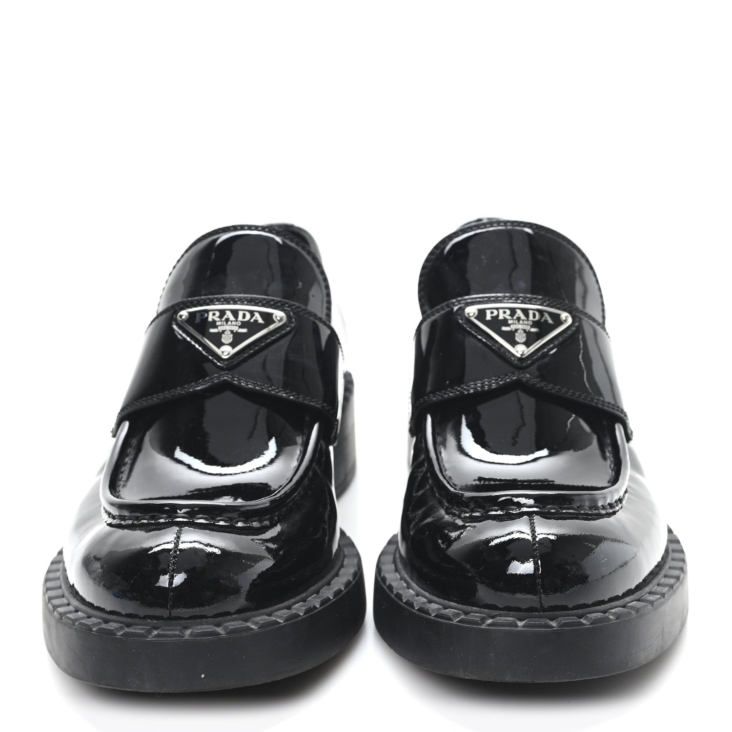 Vernice Triangle 50mm Loafers 39.5 Black