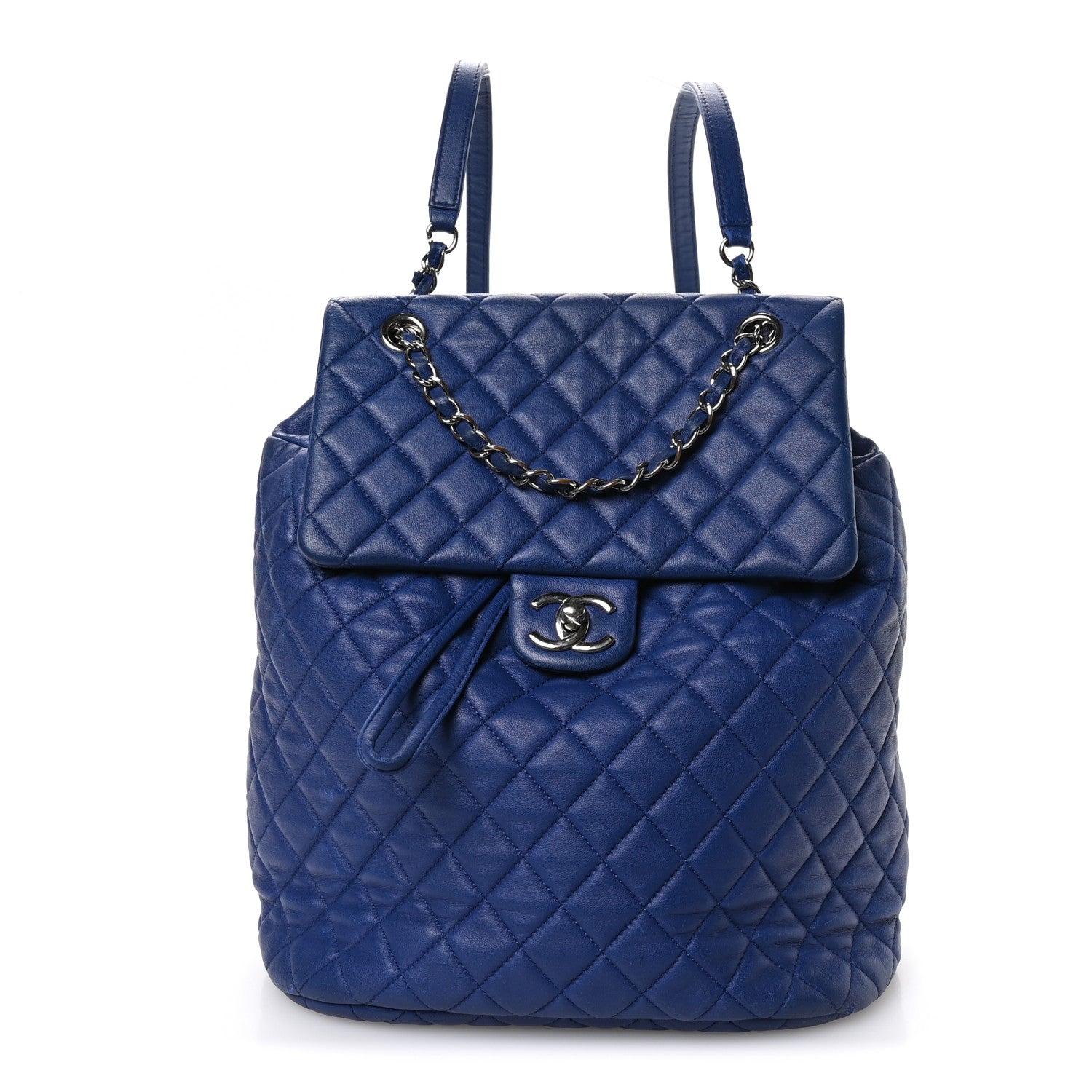 Lambskin Quilted Large Urban Spirit Backpack Blue