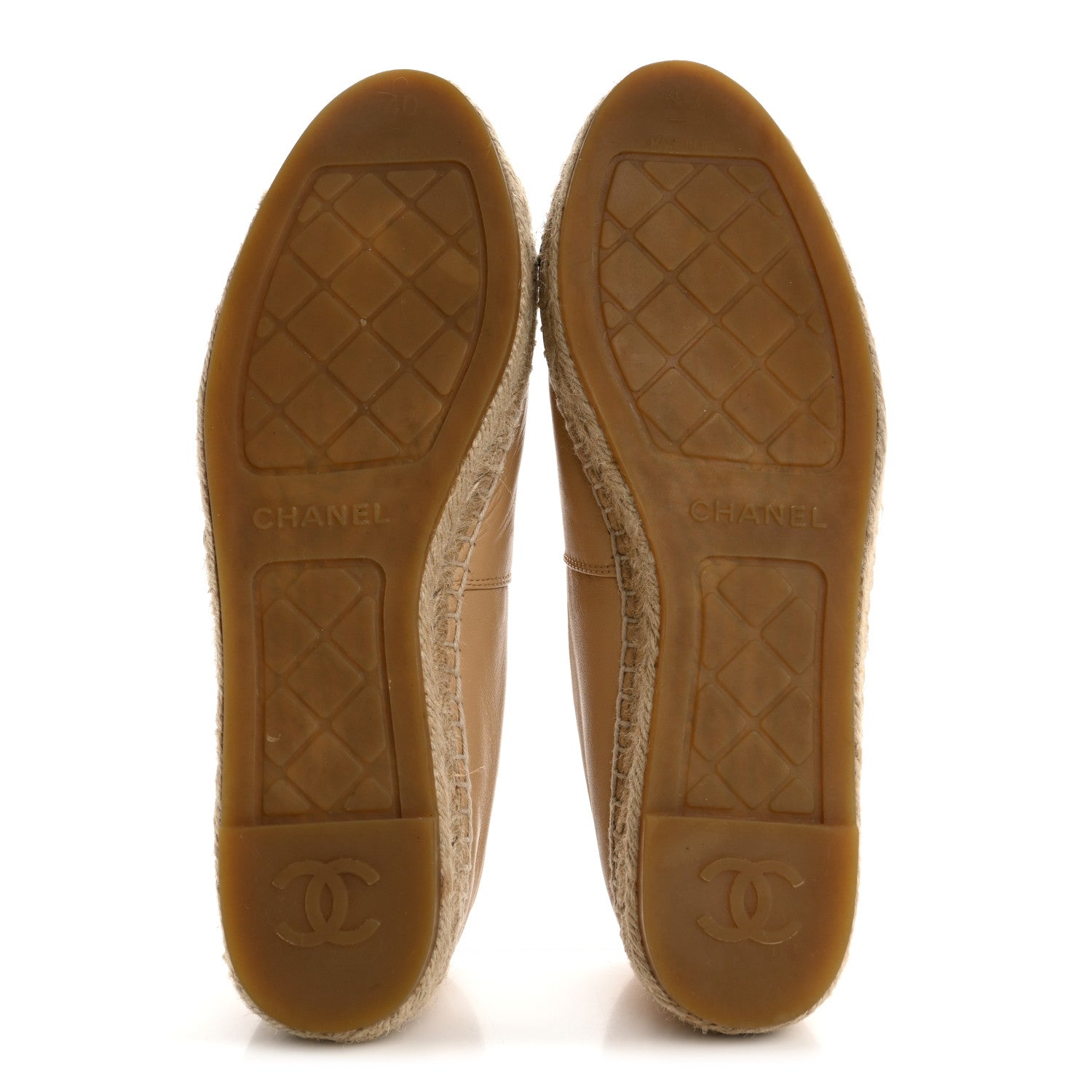 Lambskin CC Espadrilles 40 Beige Black