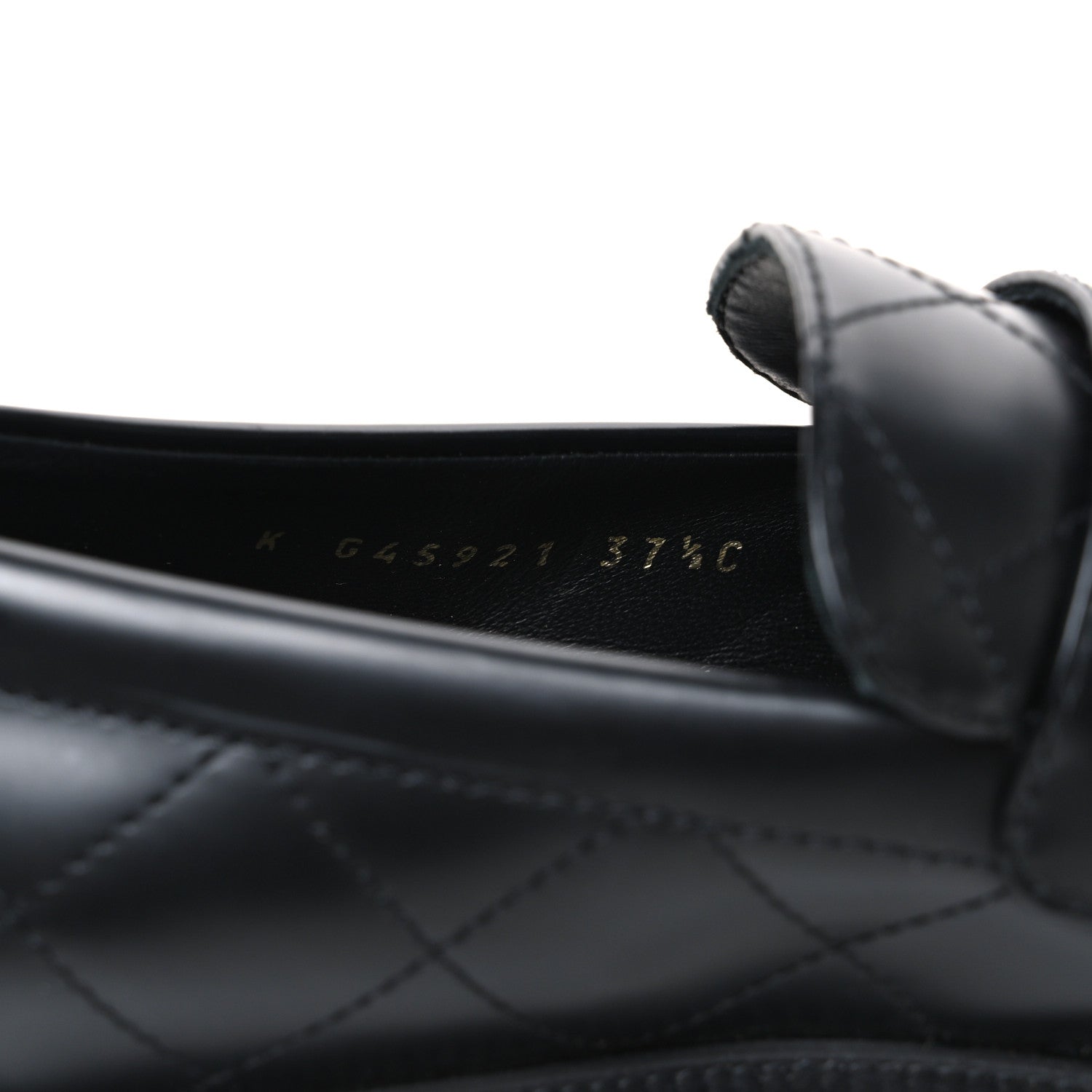 Calfskin Stitched CC Loafers 37.5 Black
