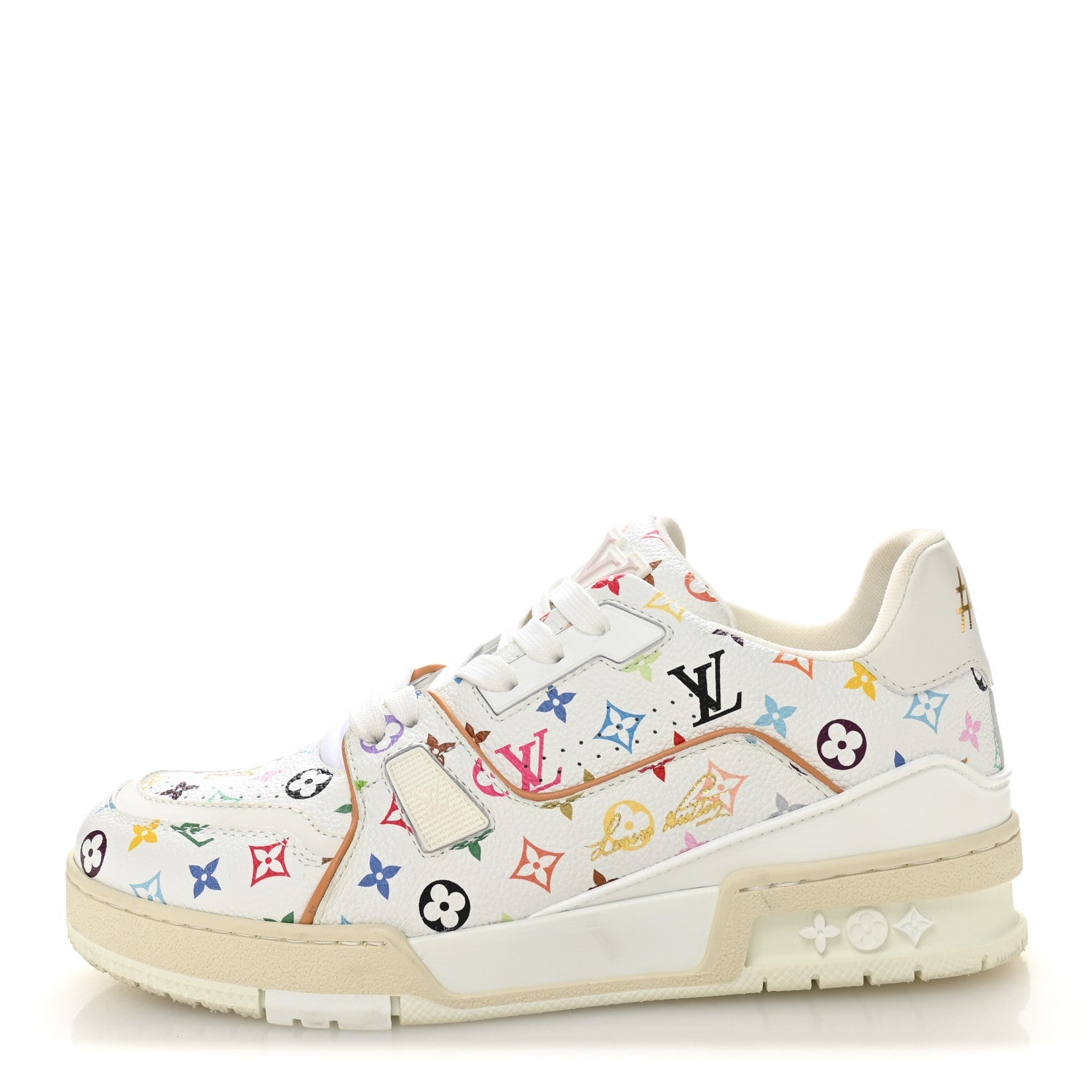 LV X TM Calfskin Monogram Multicolor Womens LV Trainer Sneakers 38 White