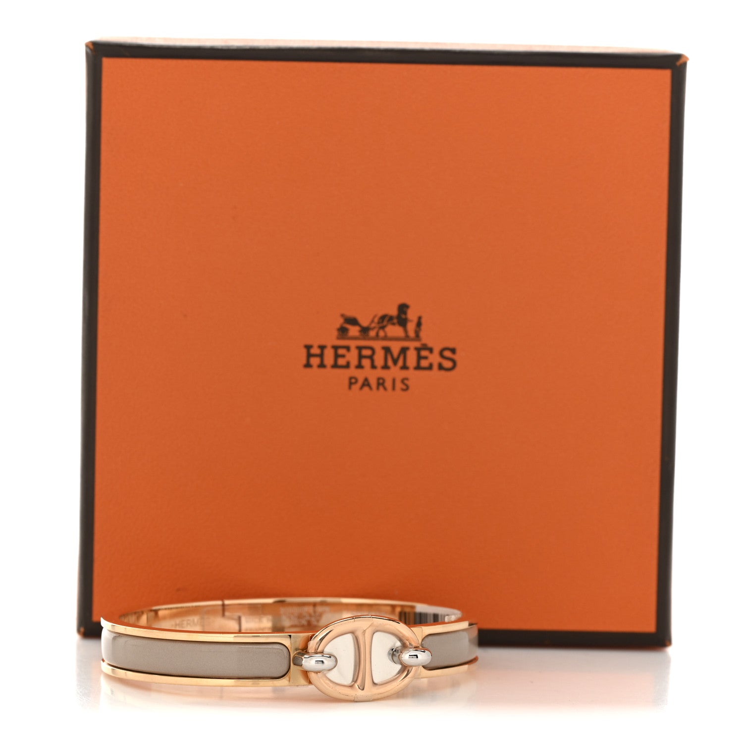 Enamel Mini Clic Chaine d'Ancre Bracelet GM Marron Glace