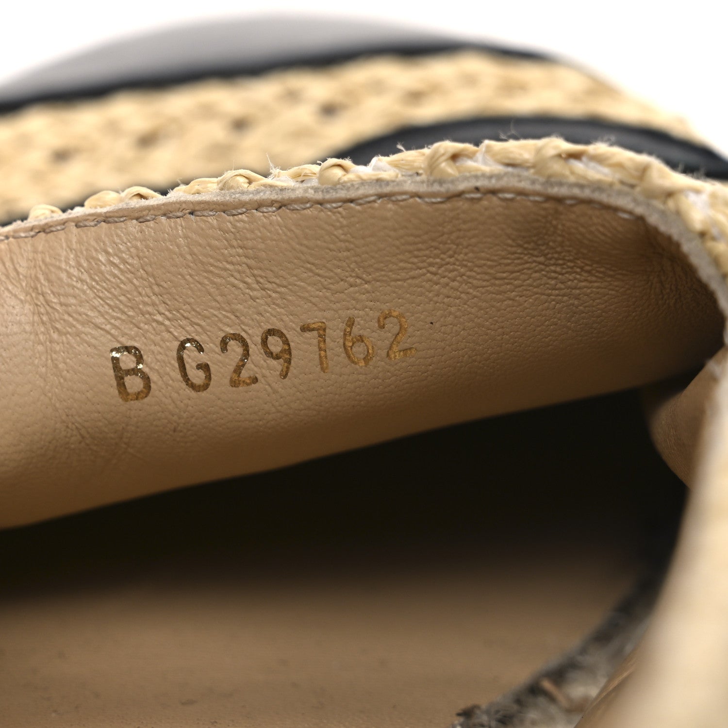 Braided Fabric Lambskin CC Espadrilles 38 Beige Black