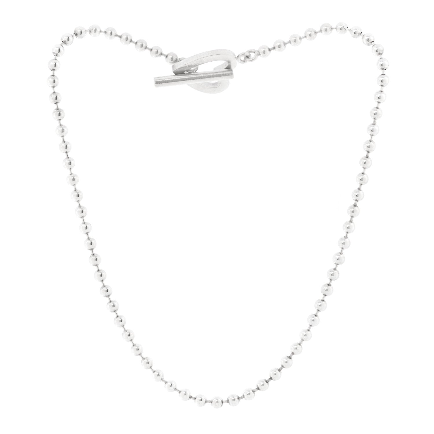 Sterling Silver Bead Heart Toggle Necklace