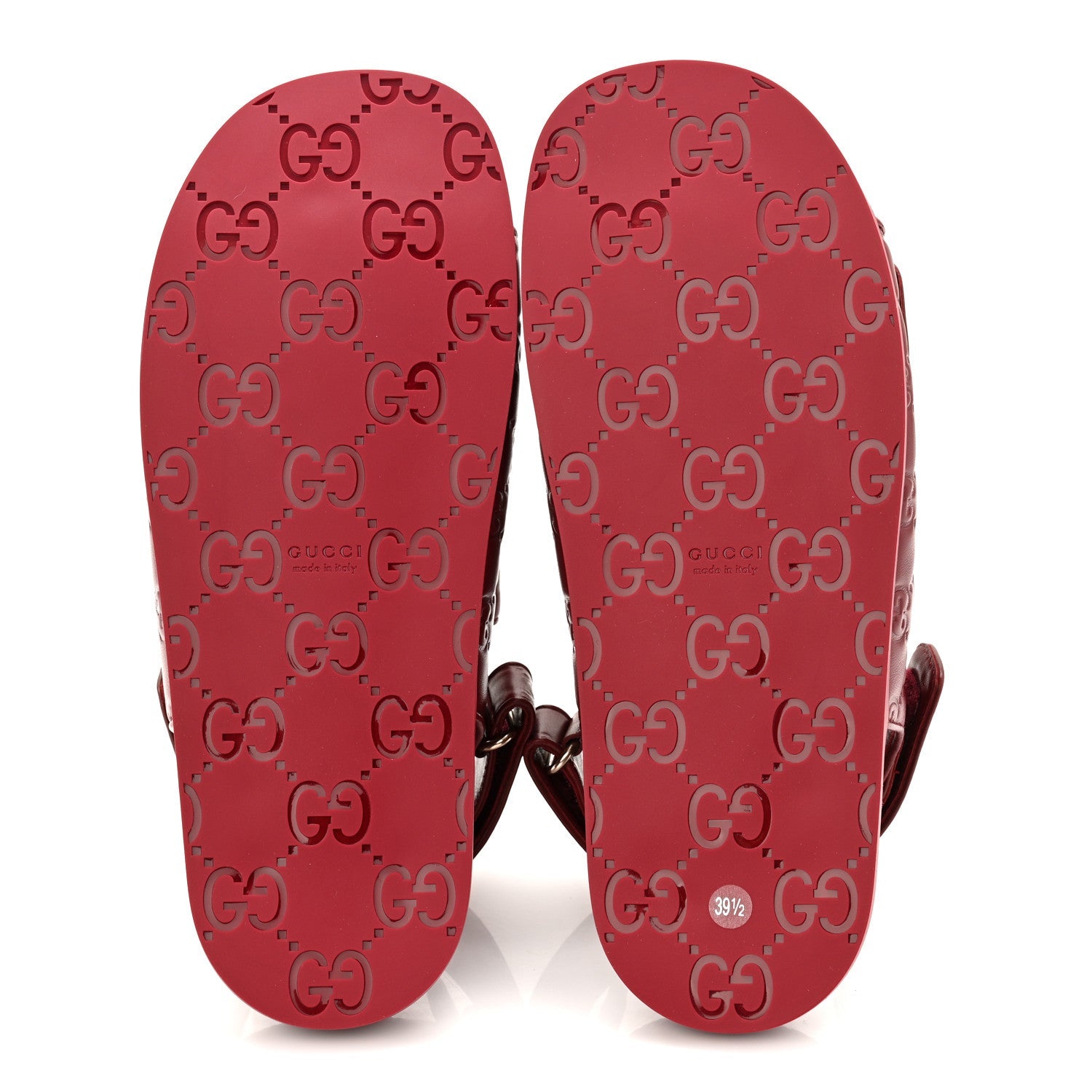 Guccissima GG Embossed Womens Sandals 39.5 Rosso Ancora