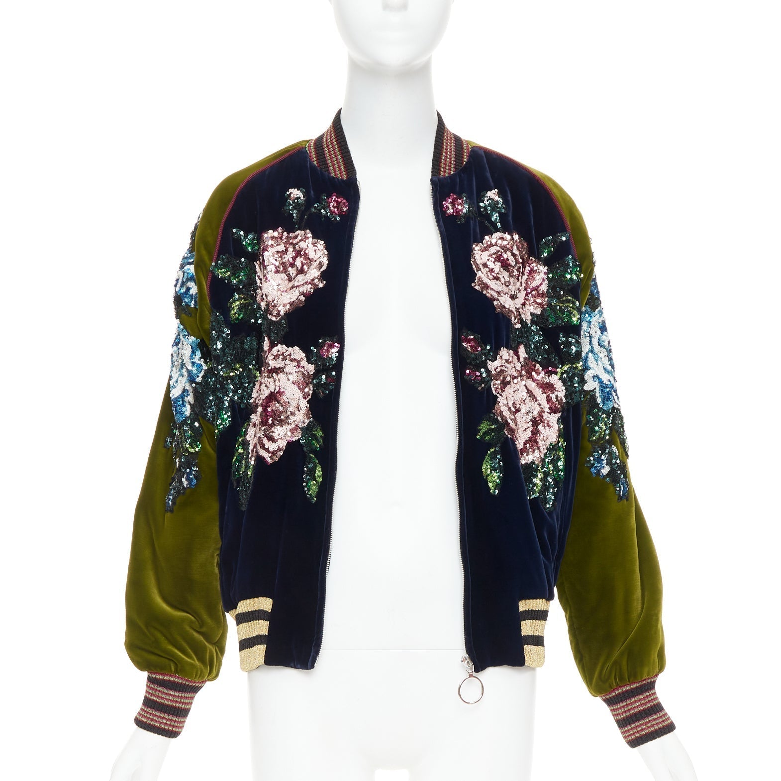 Women's Gucci Alessandro Michele sequin velvet bomber jacket
