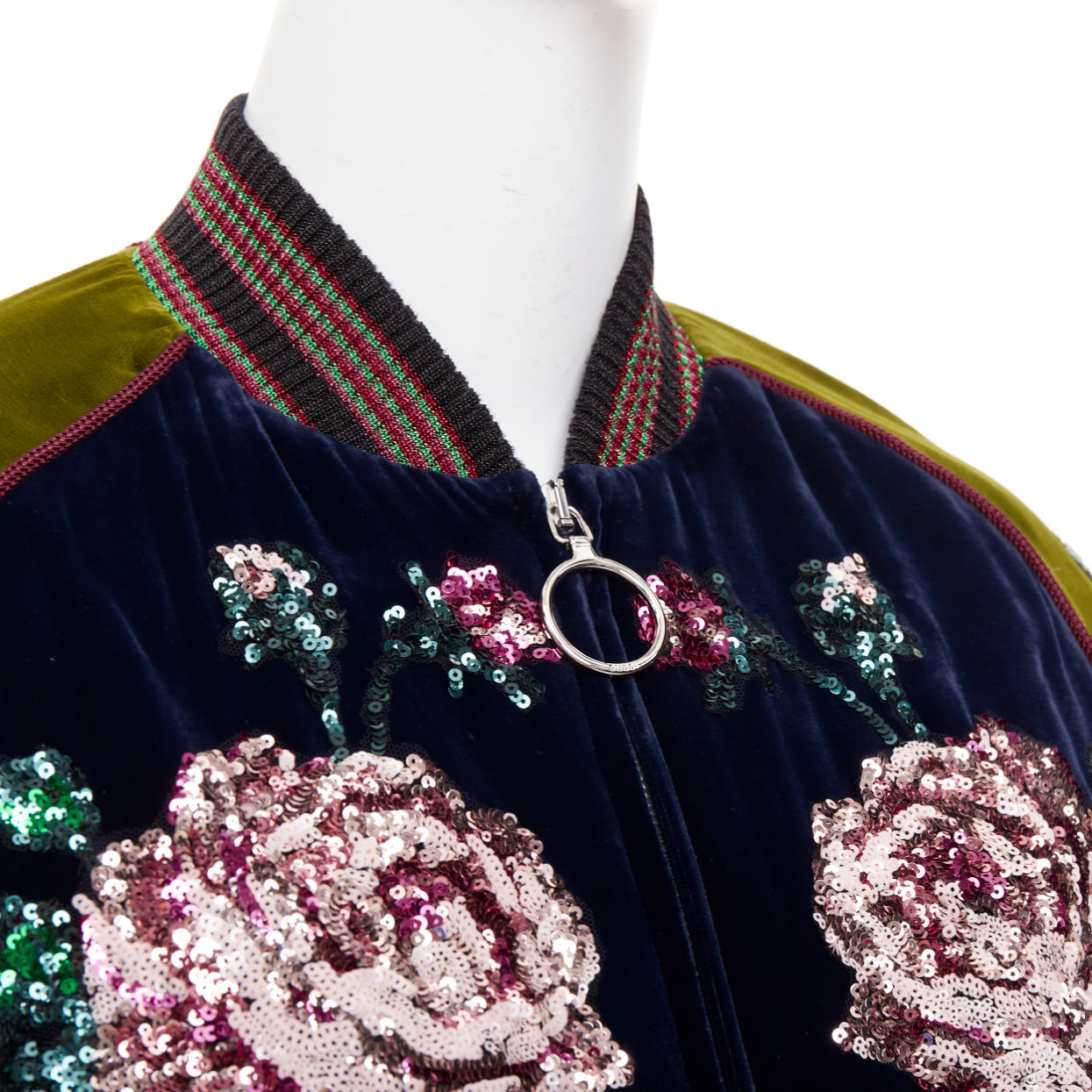 Women's Gucci Alessandro Michele sequin velvet bomber jacket