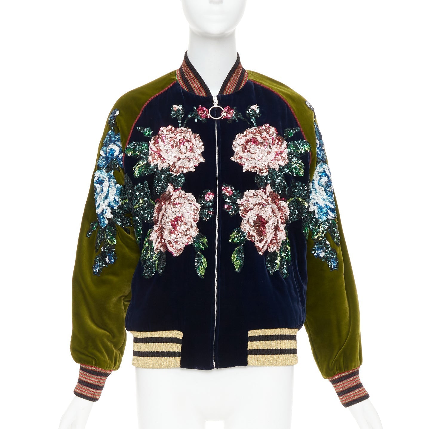 Women's Gucci Alessandro Michele sequin velvet bomber jacket
