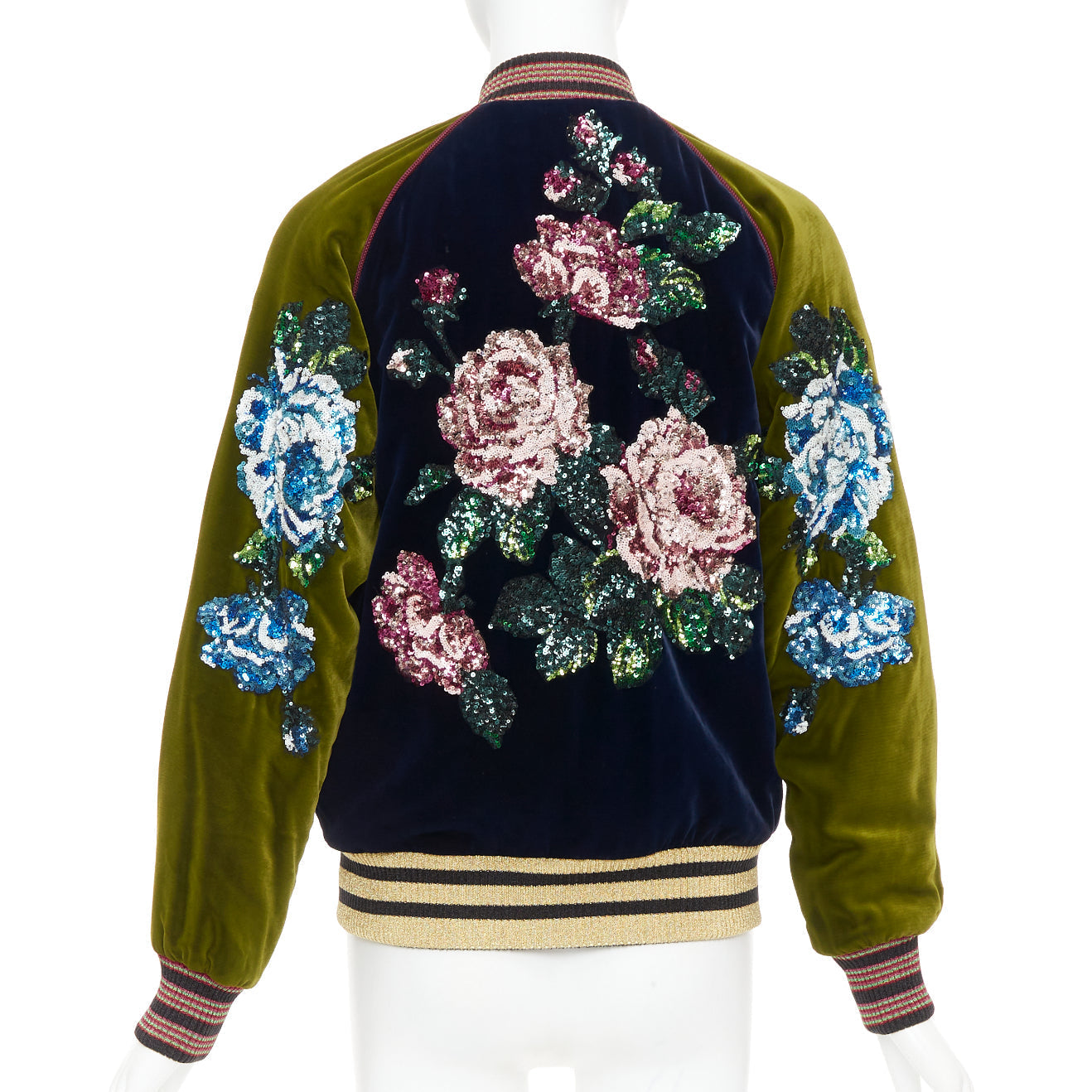 Women's Gucci Alessandro Michele sequin velvet bomber jacket
