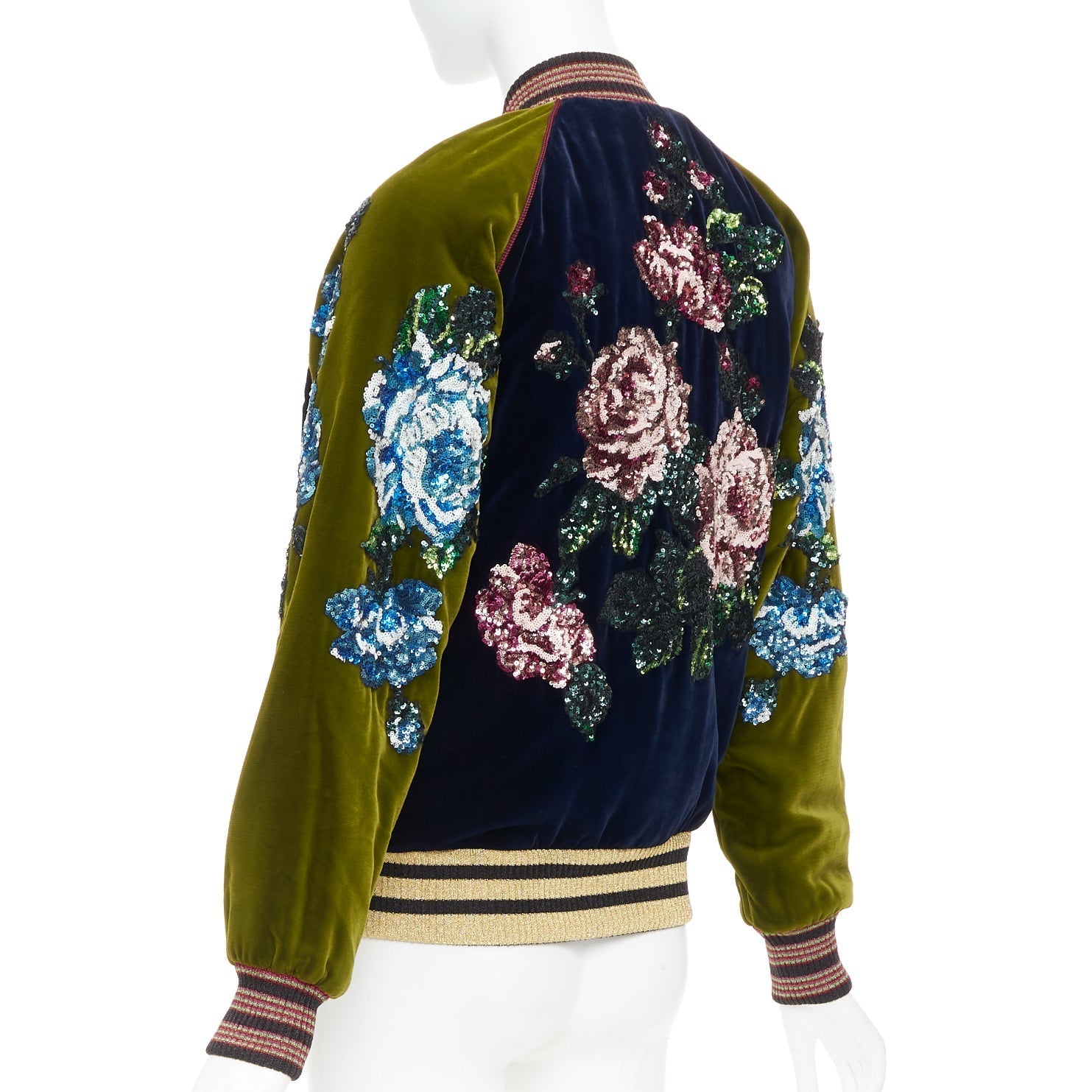 Women's Gucci Alessandro Michele sequin velvet bomber jacket