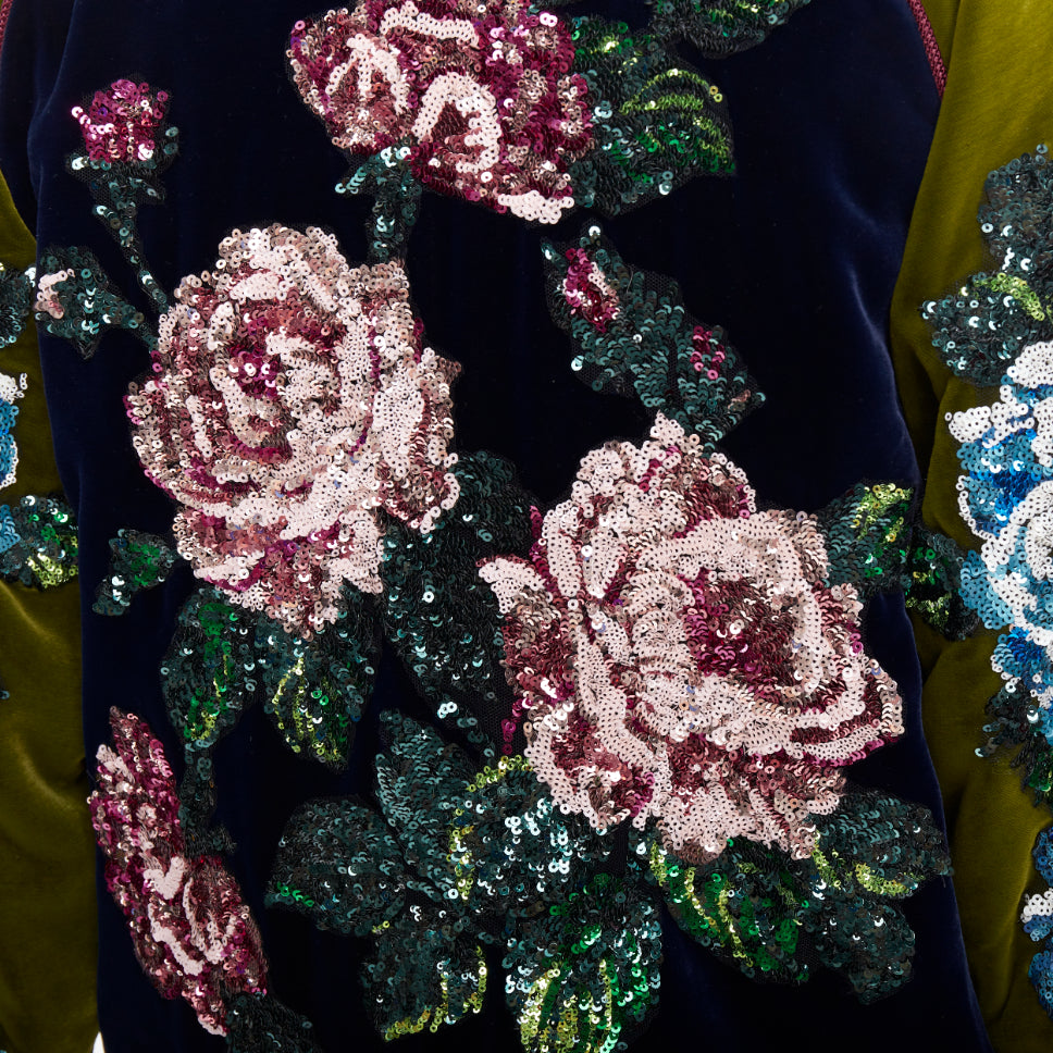 Women's Gucci Alessandro Michele sequin velvet bomber jacket