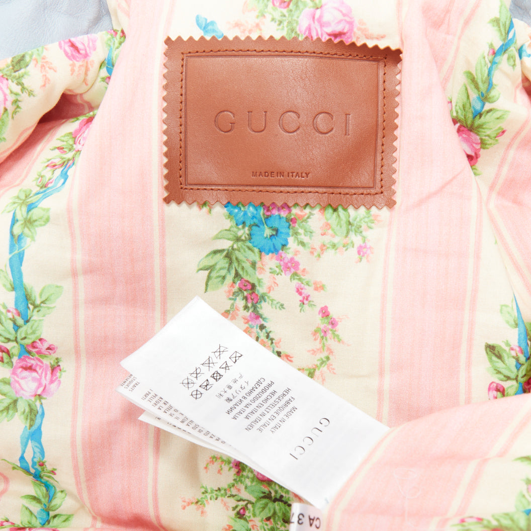 Women's Gucci Michele Runway bee floral embroidery studded jacket