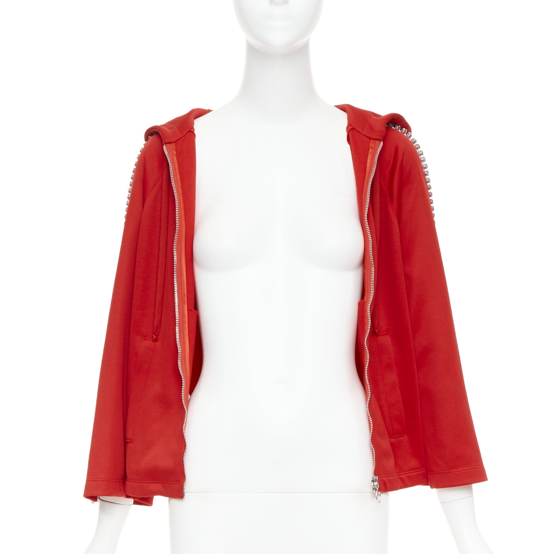 Women's Gucci Alessandro Michele rhinestone crystal flared track jacket