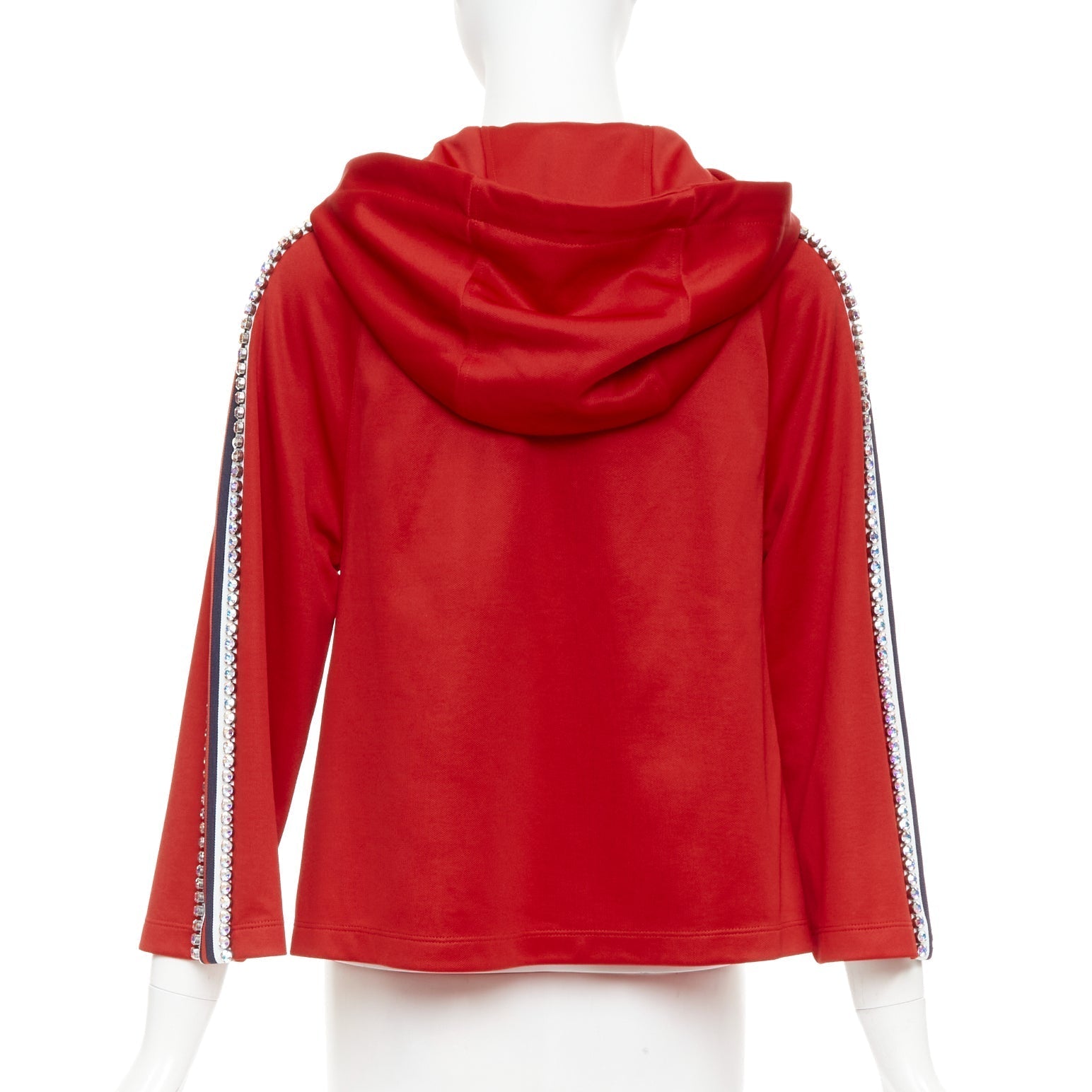 Women's Gucci Alessandro Michele rhinestone crystal flared track jacket