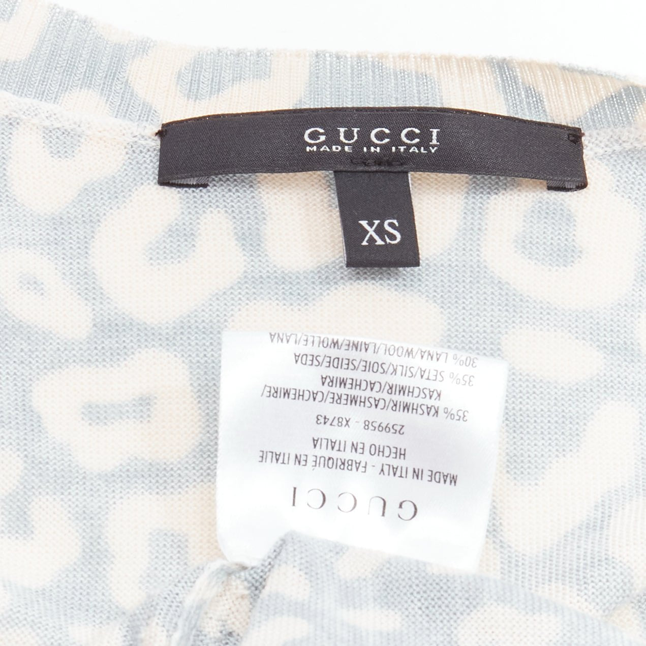 Women's Gucci Vintage leopard print cashmere silk wool cardigan