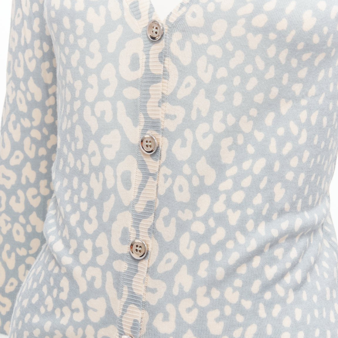 Women's Gucci Vintage leopard print cashmere silk wool cardigan