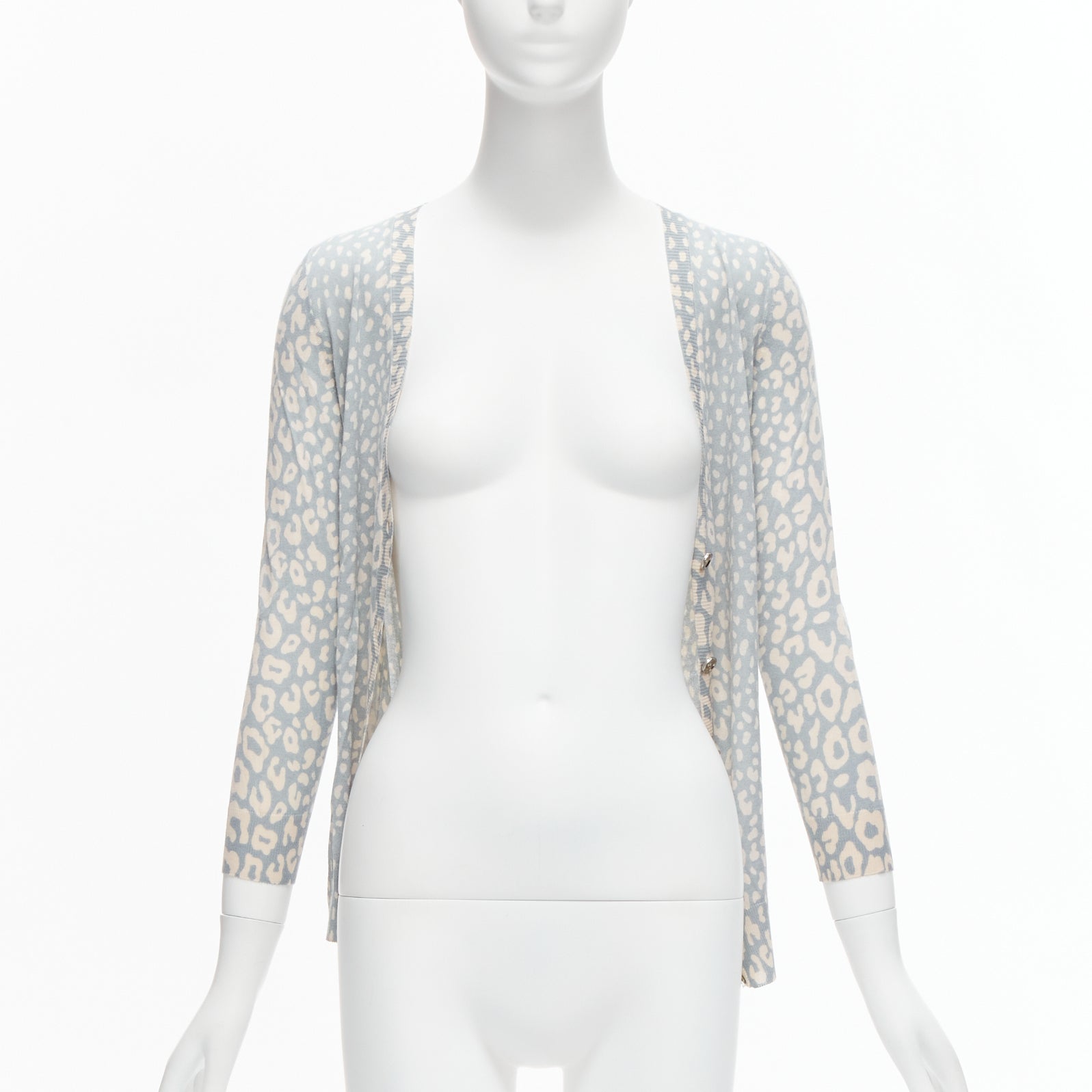 Women's Gucci Vintage leopard print cashmere silk wool cardigan
