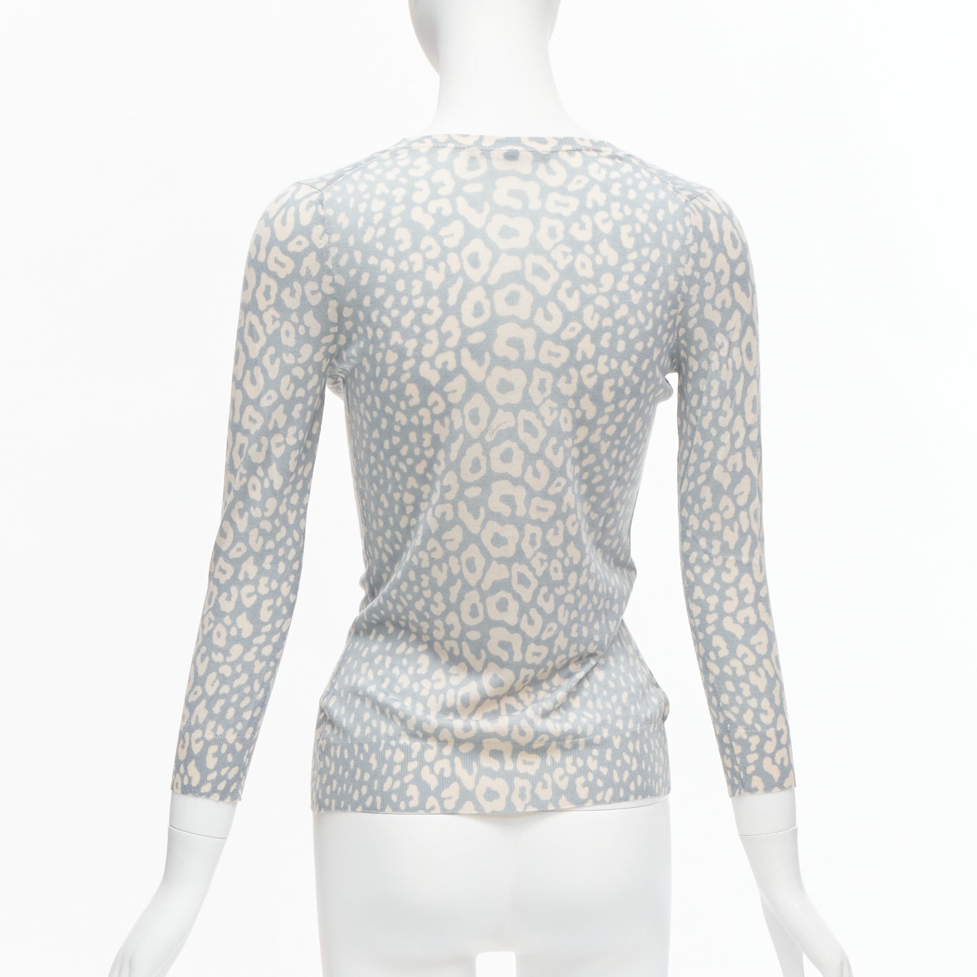 Women's Gucci Vintage leopard print cashmere silk wool cardigan