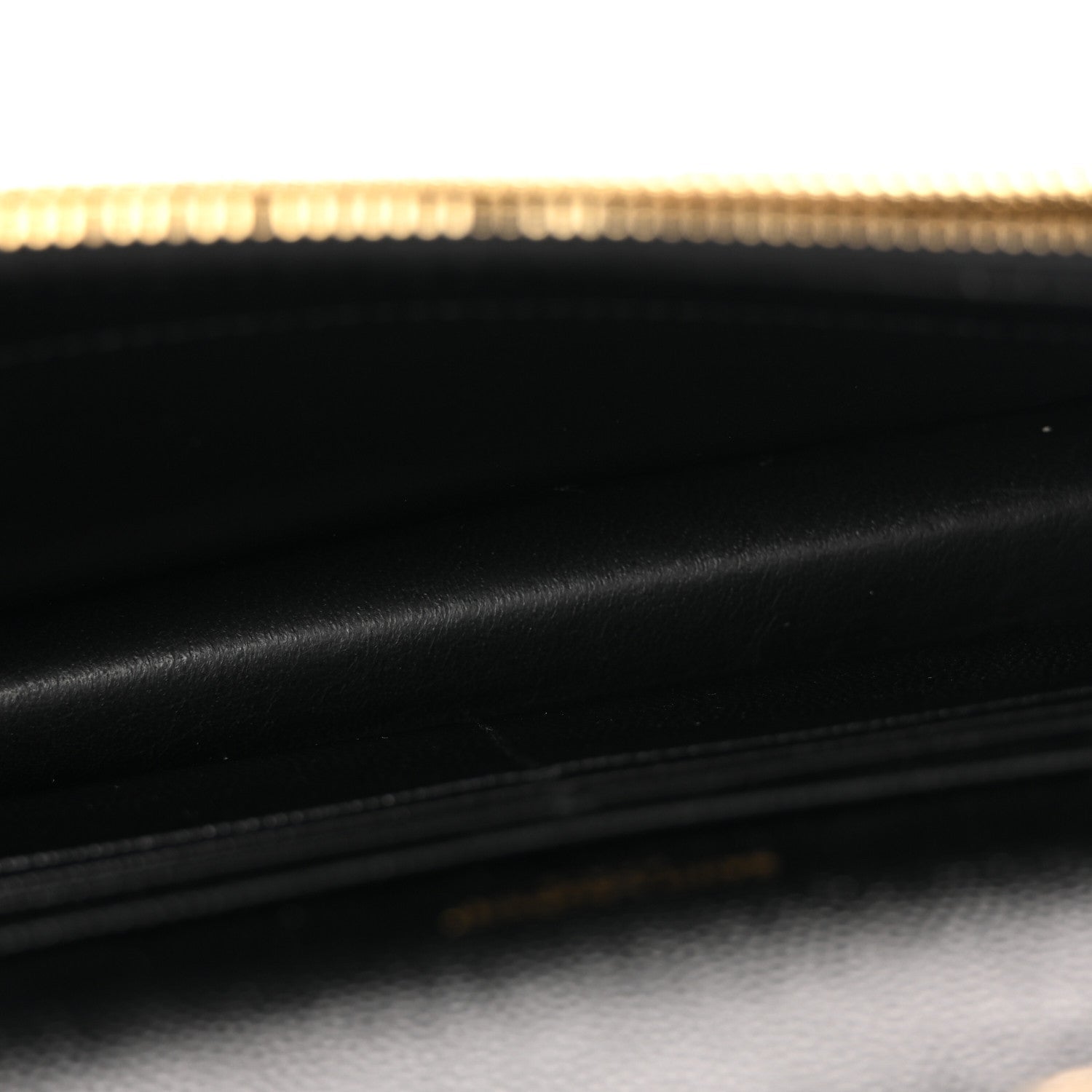 Grain De Poudre Matelasse Chevron Monogram Envelope Chain Wallet Black