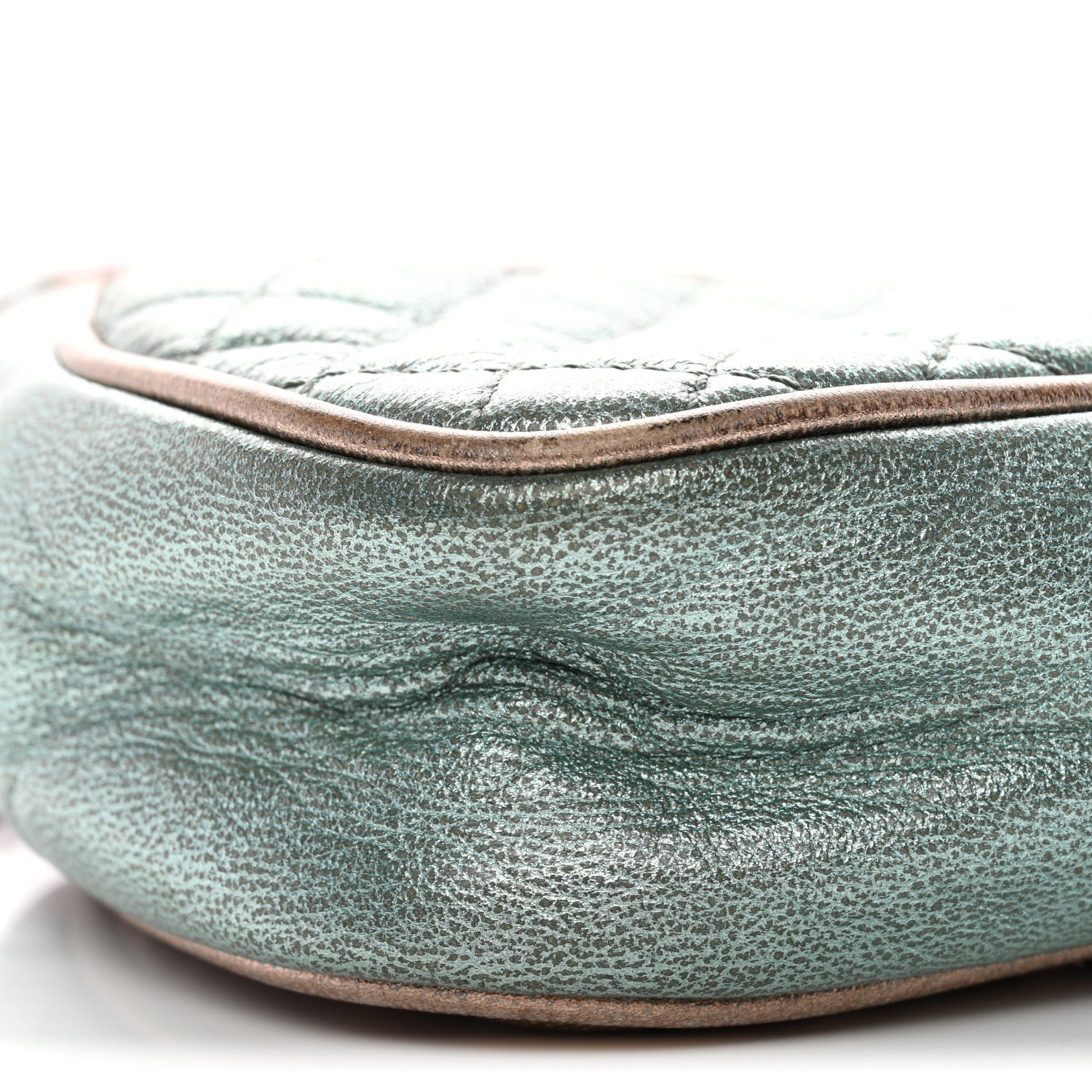 Laminated Nappa Trapuntata Mini Zumi Dome Shoulder Bag Rosa Lago Rame