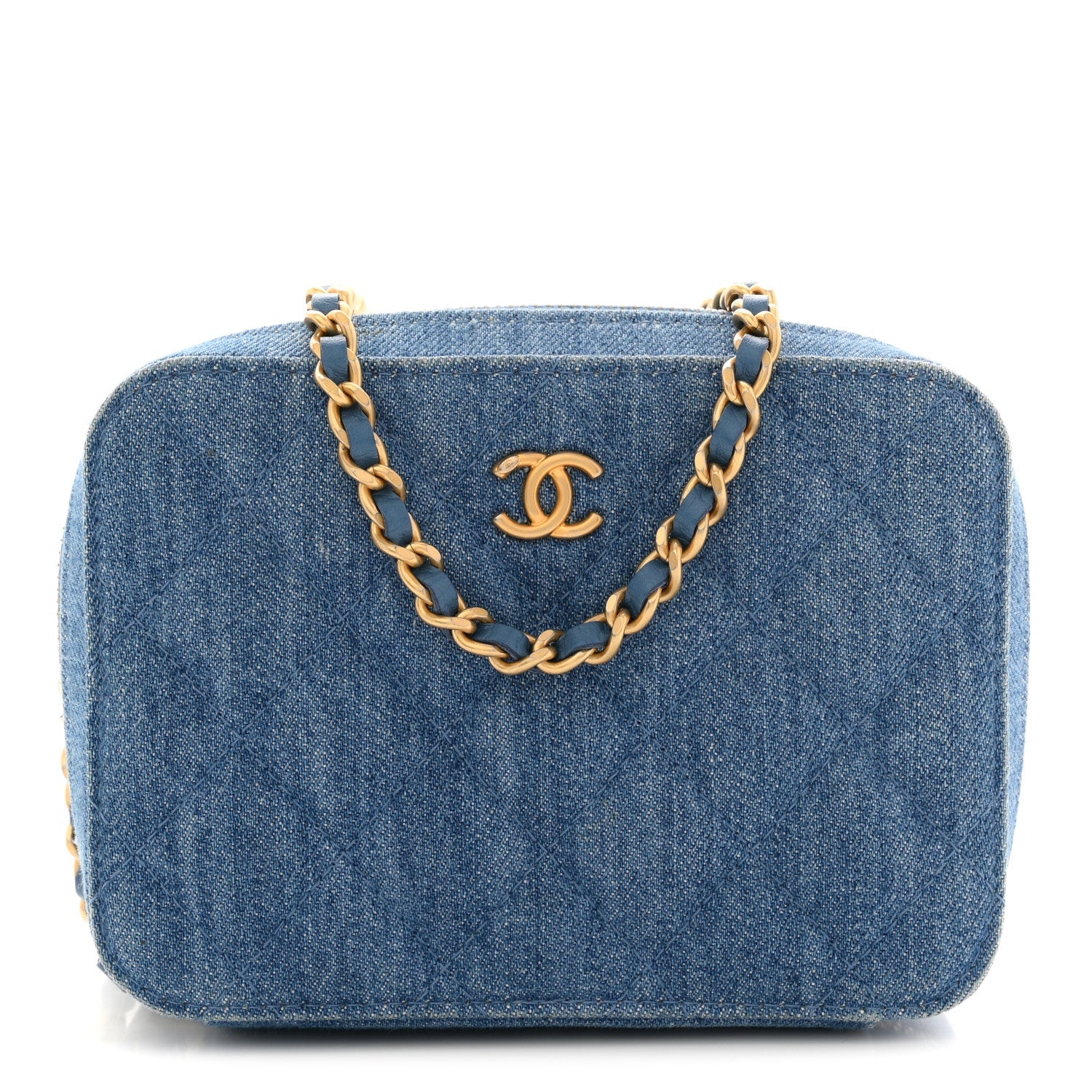 Denim Quilted CC Pearl Crush Camera Case Blue