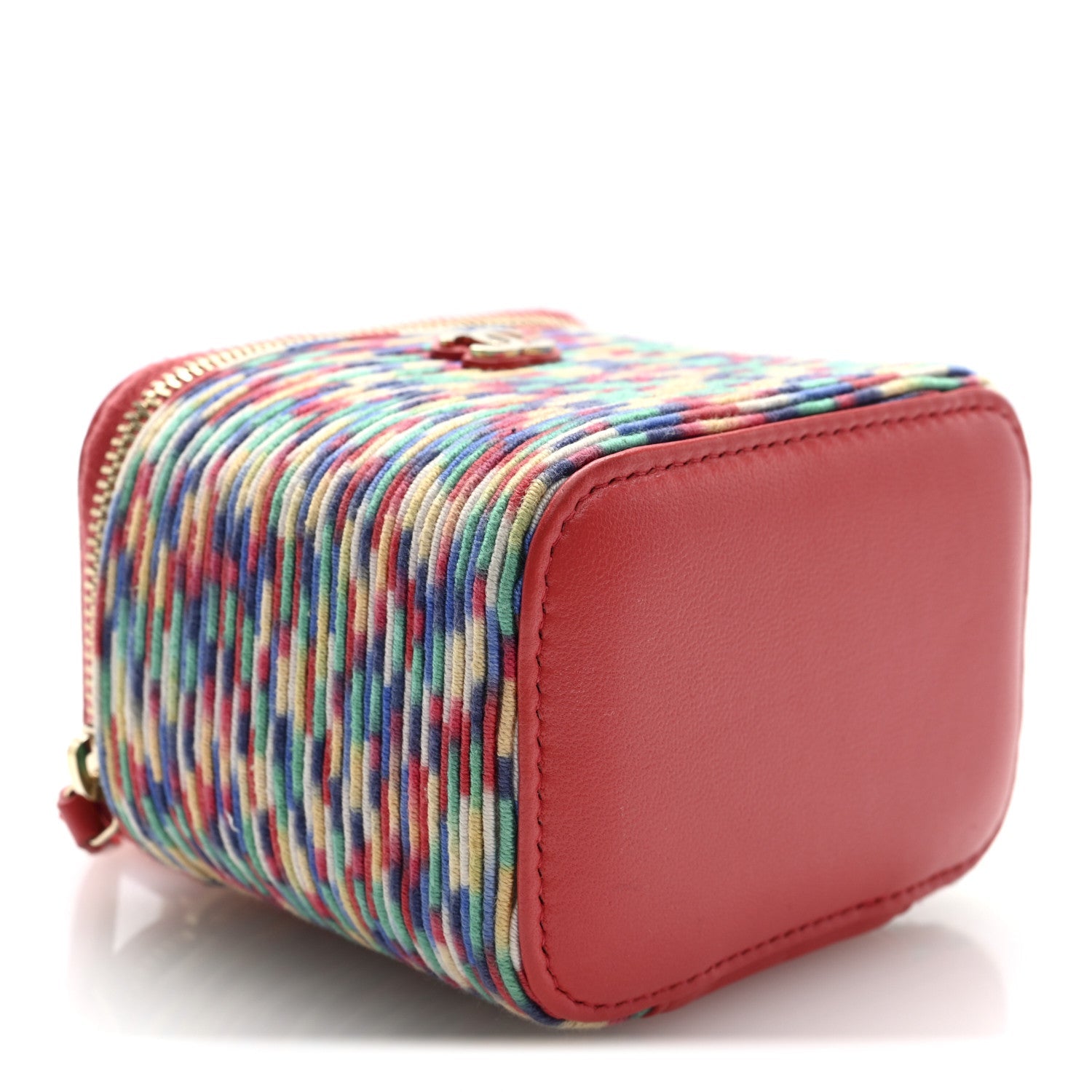 Embroidered Thread Mini Vanity With Chain Multicolor