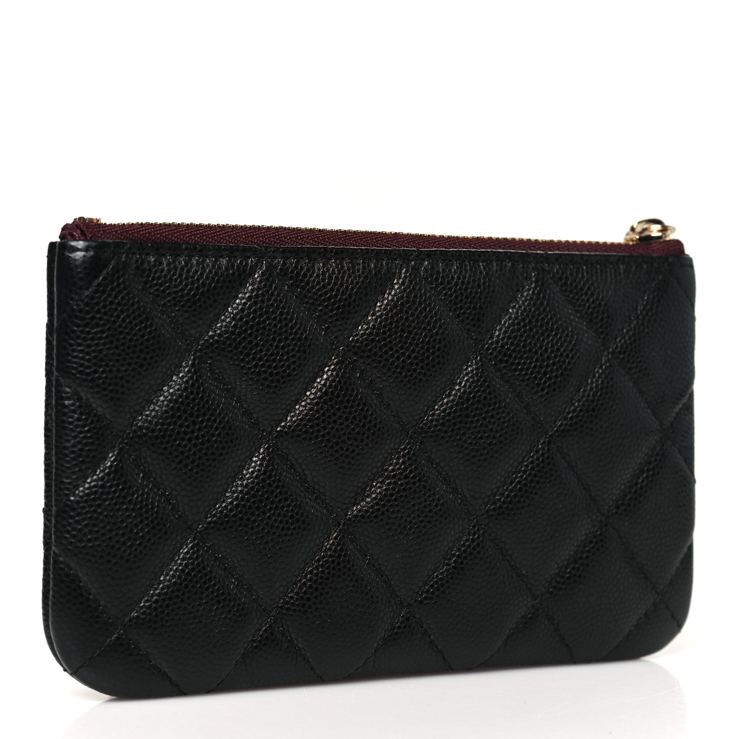 Caviar Quilted Small Cosmetic Case Black