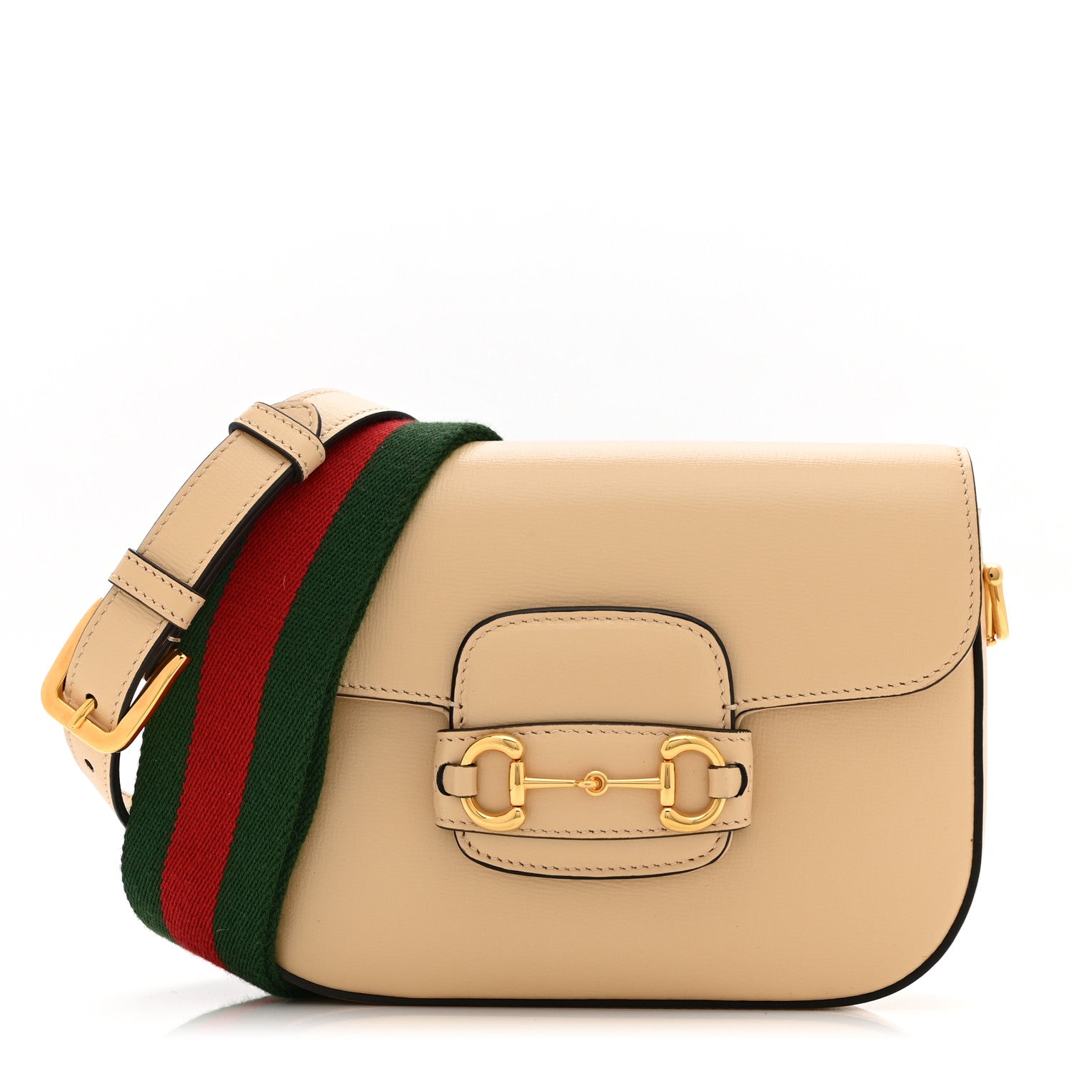 Azalea Calfskin Web Mini Horsebit 1955 Shoulder Bag Bubble Tea