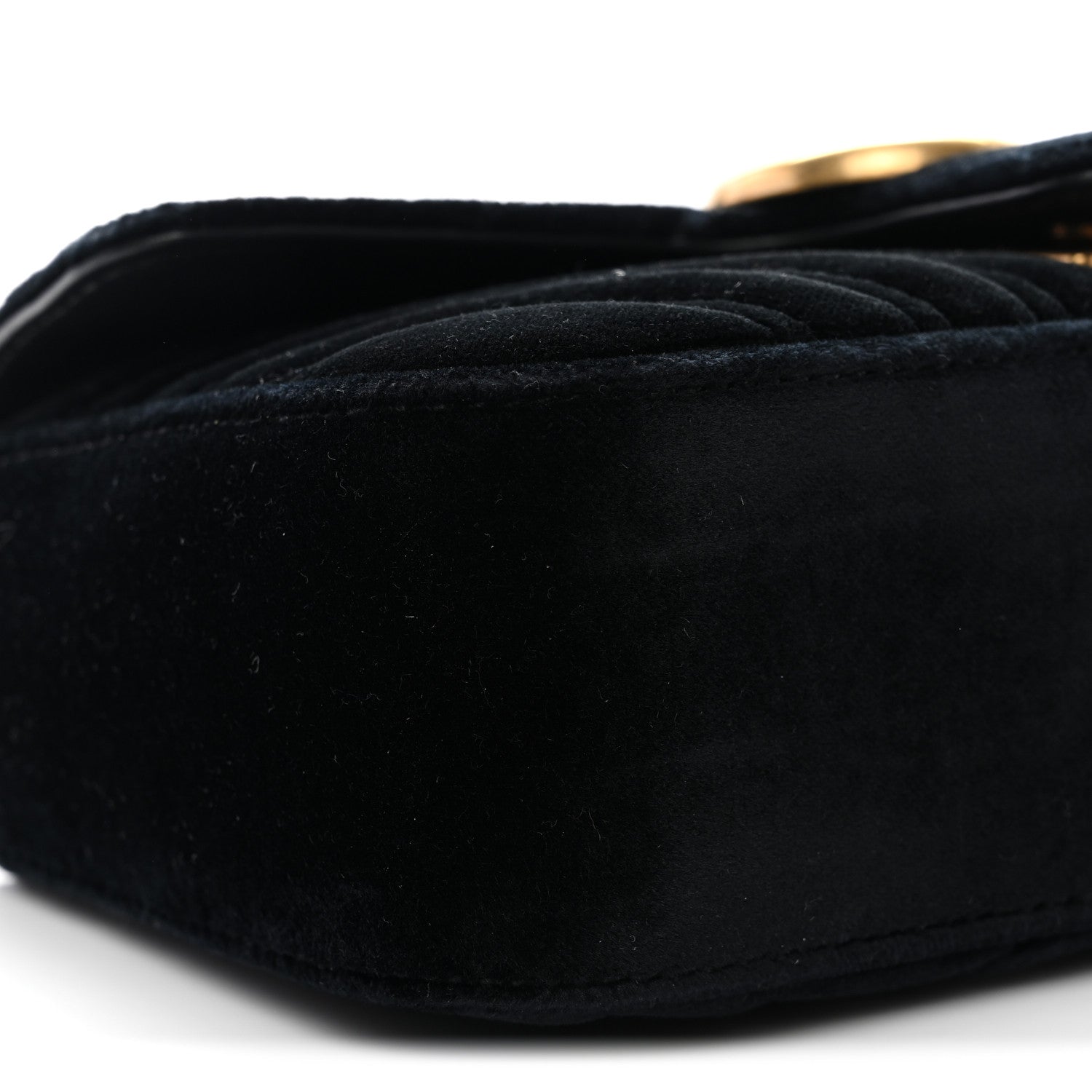 Velvet Matelasse Small GG Marmont Shoulder Bag Black