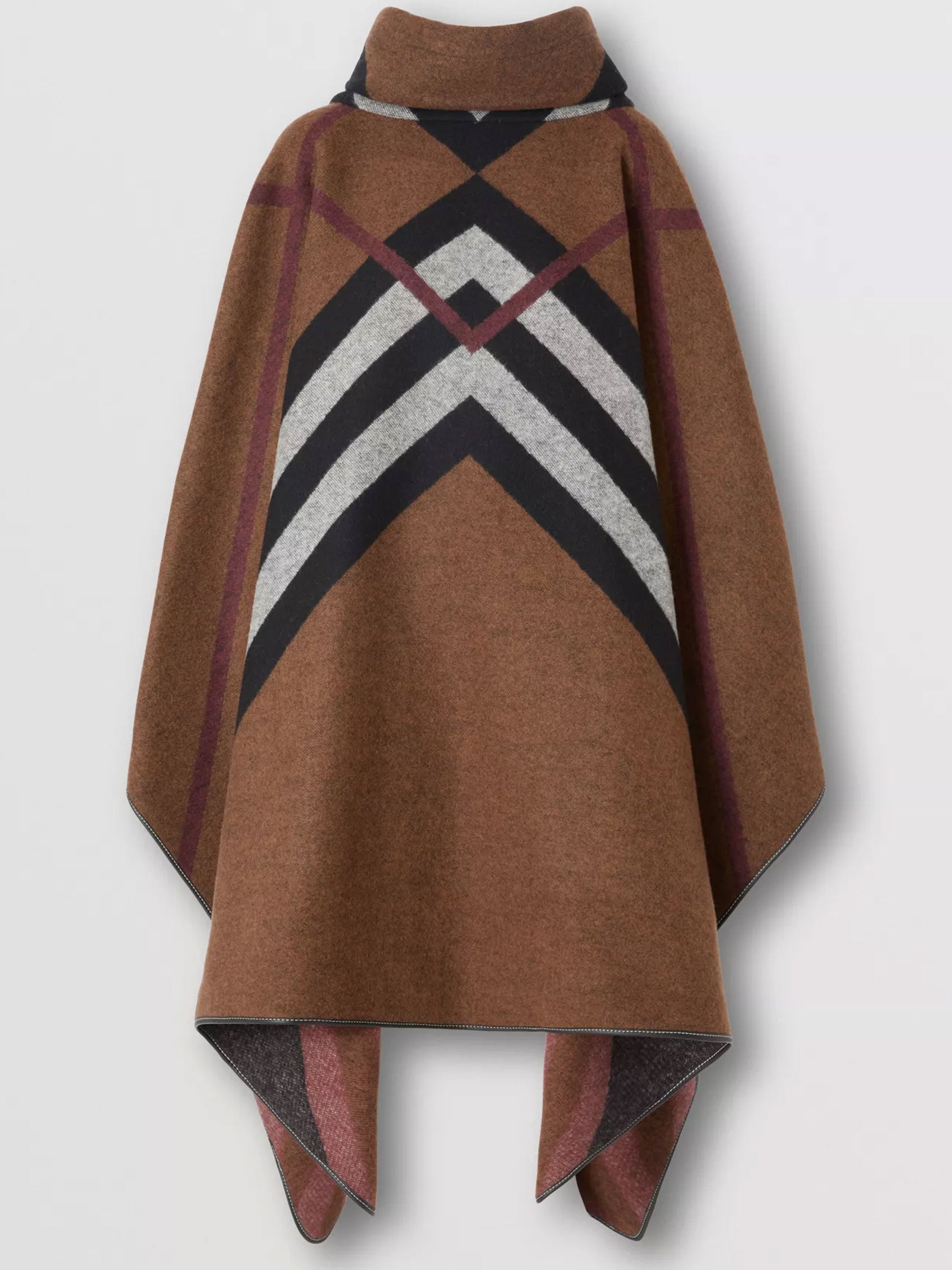 chevron check poncho