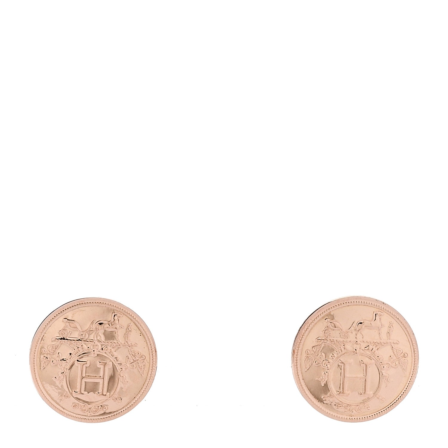 18K Rose Gold TPM Ex-Libris Stud Earrings