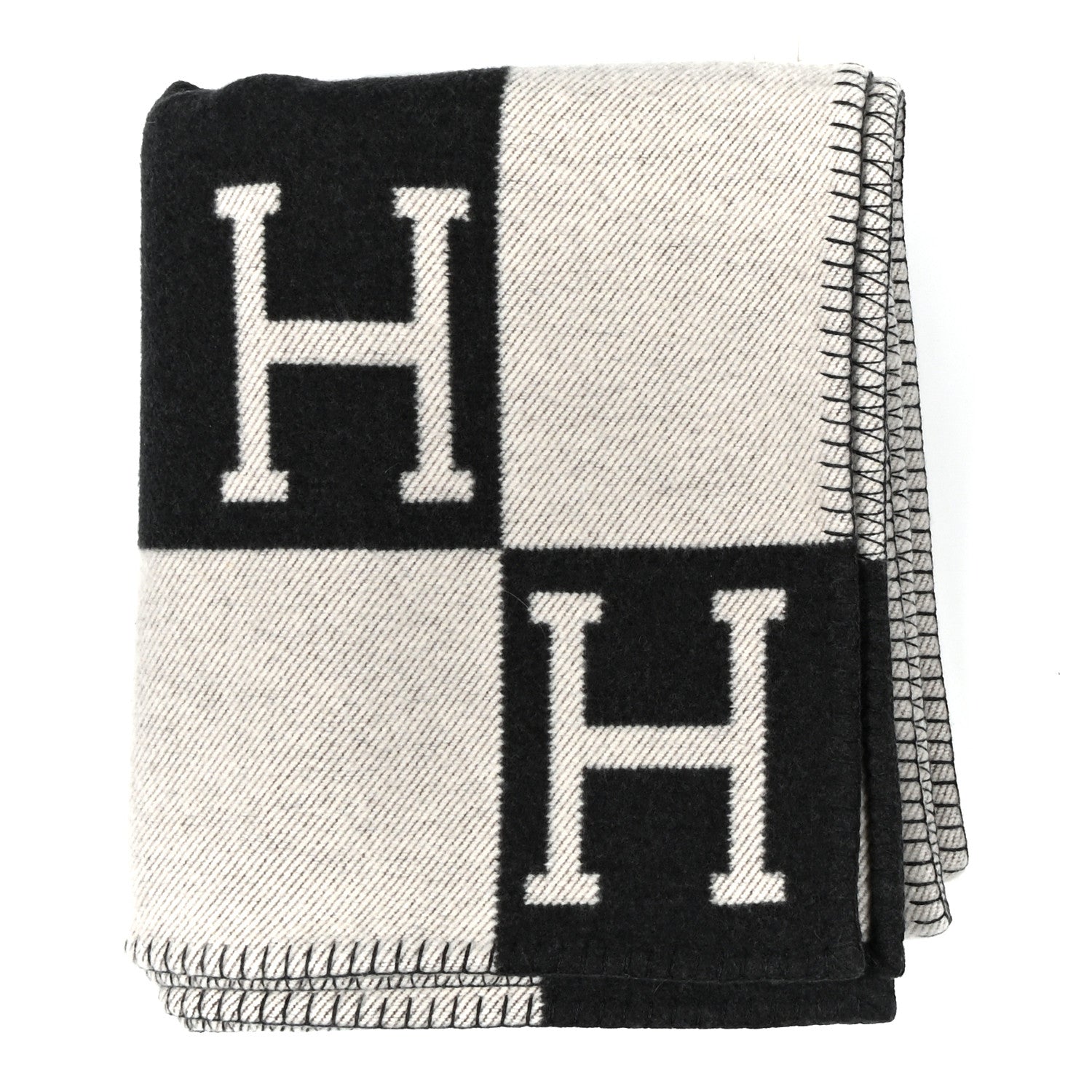 Wool Cashmere Avalon Blanket Ecru Gris Fonce