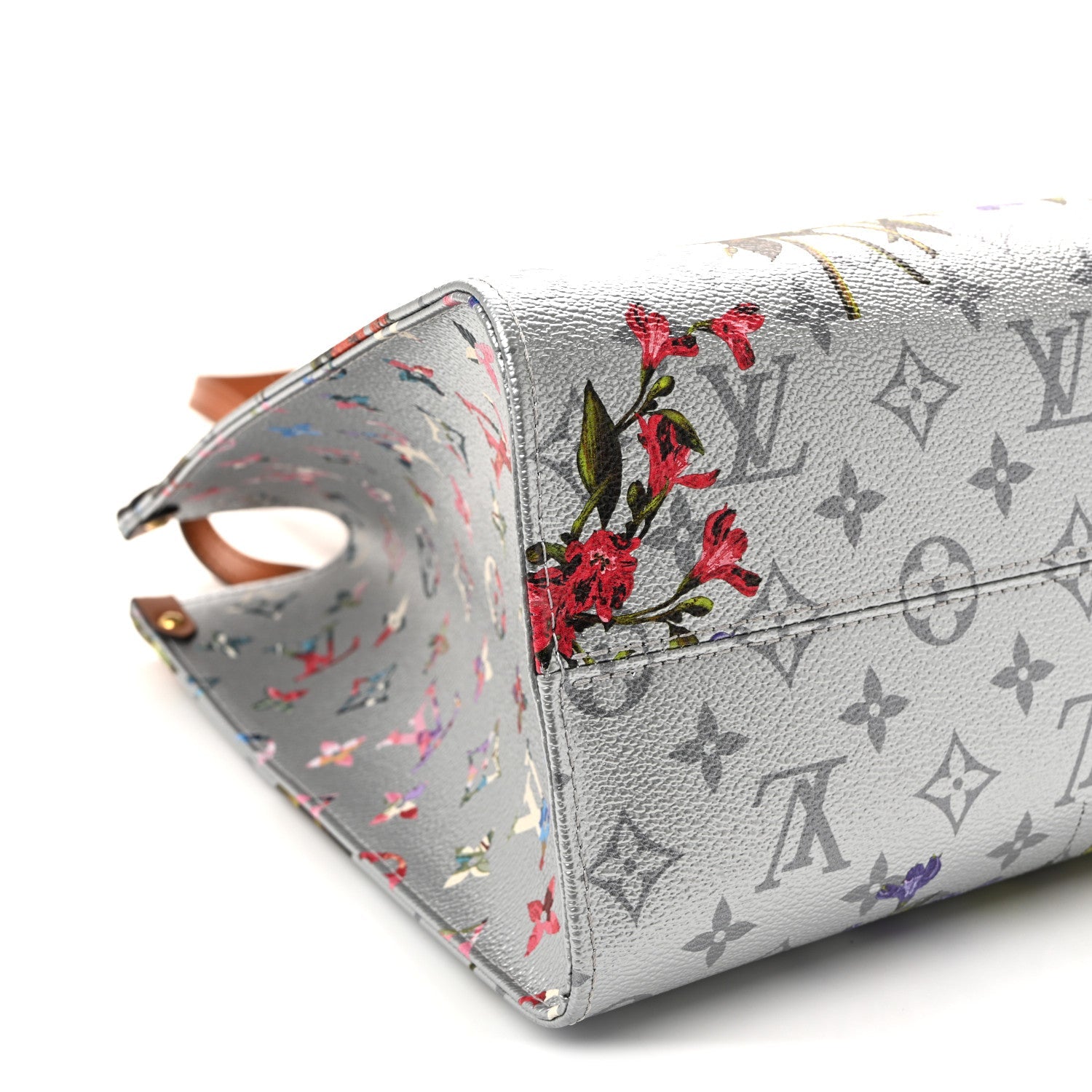 Metallic Monogram LV Garden OnTheGo MM Silver