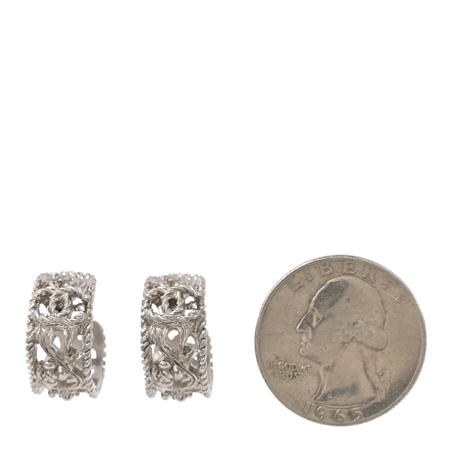 CC Camellia Hoop Earrings Silver