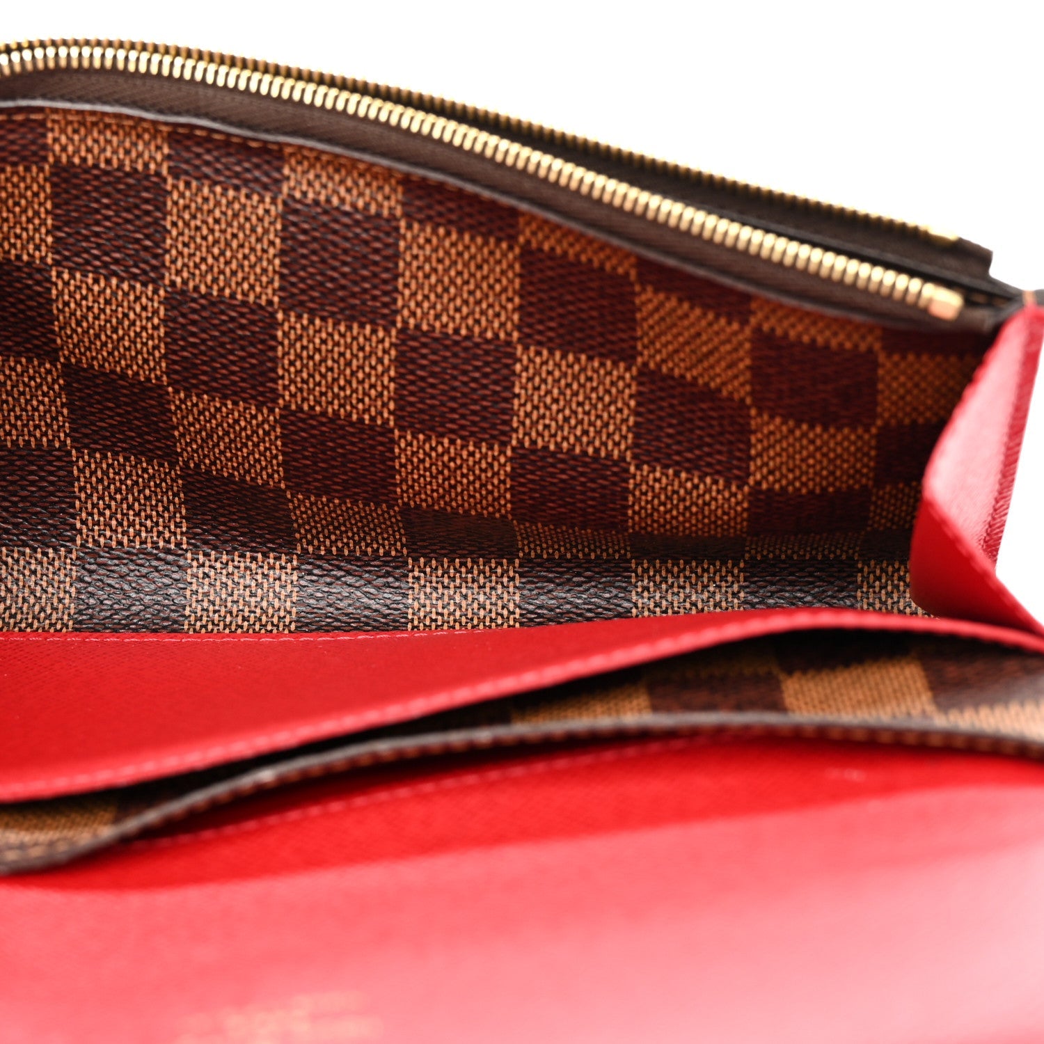 Damier Ebene Emilie Wallet Red