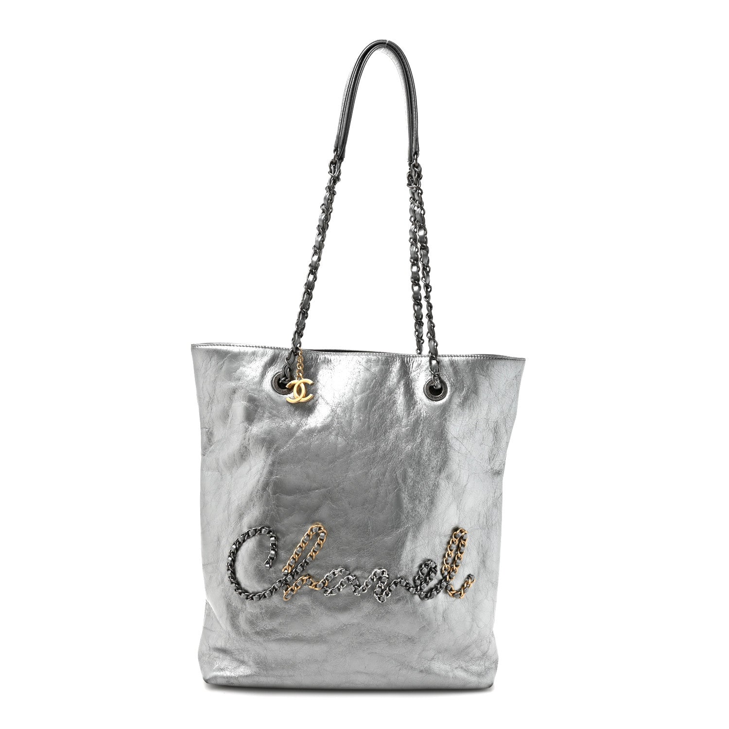 Calfskin Chain 20s Signe Tote Silver