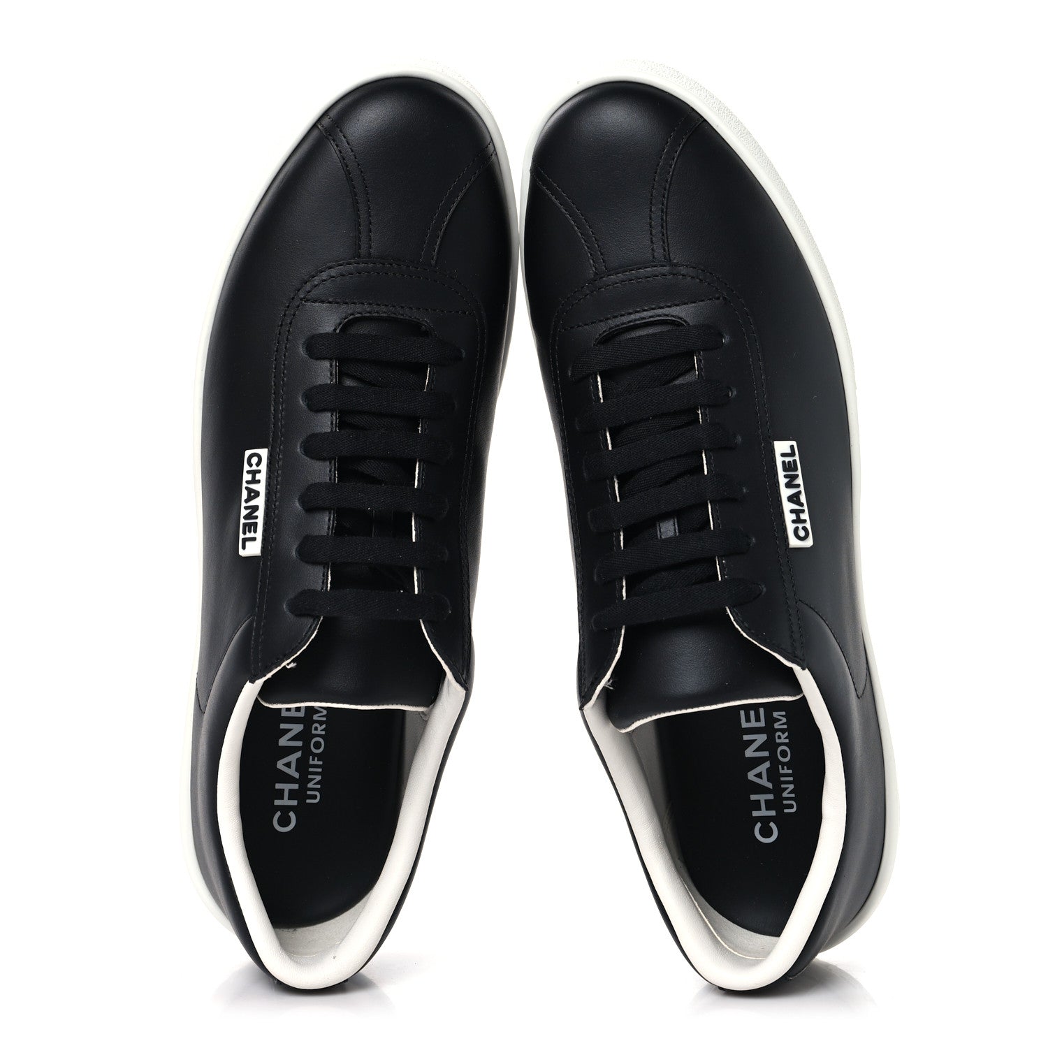 Calfskin CC Mens Uniform Sneakers 43 Black