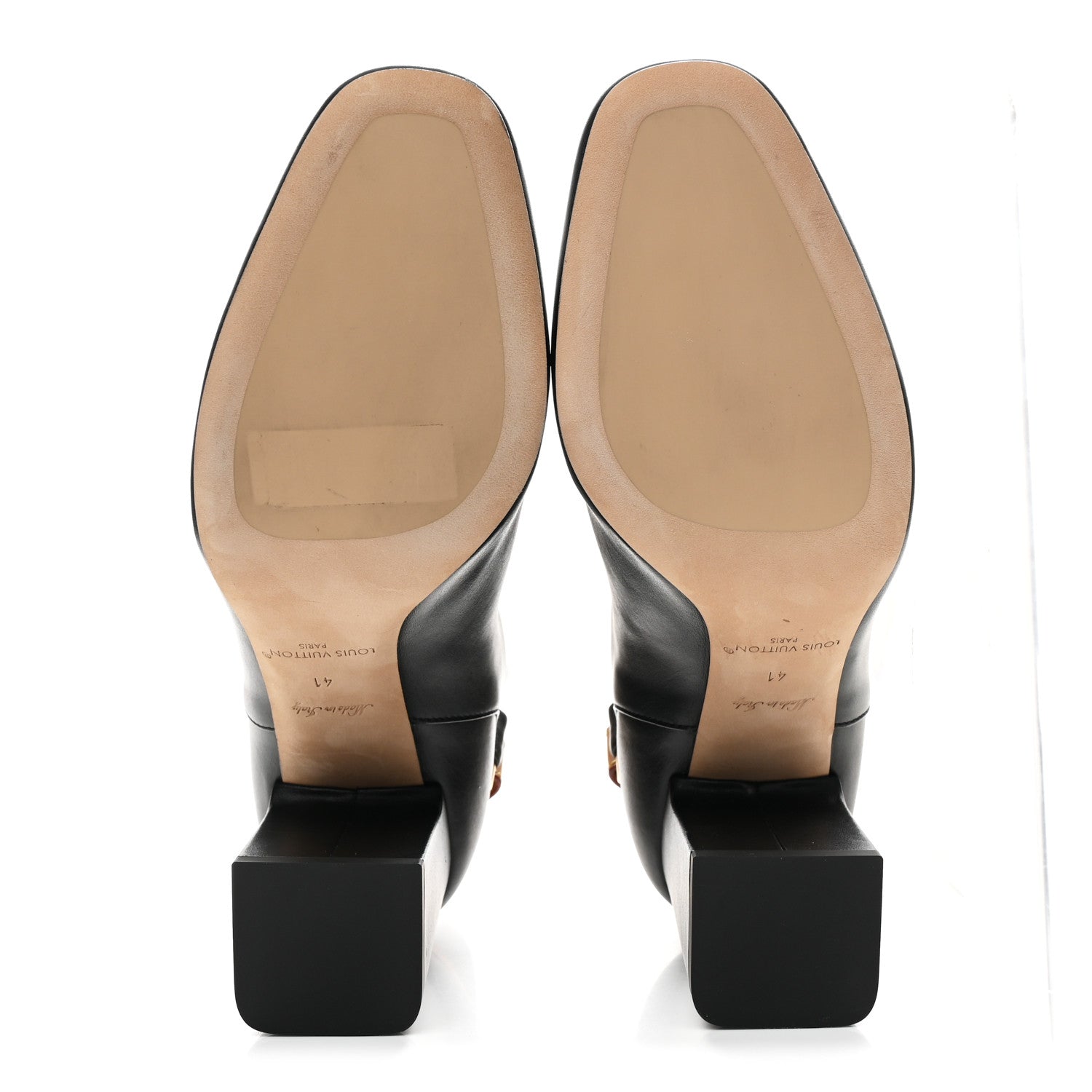 Calfskin Belted Ankle Boots 41 Black