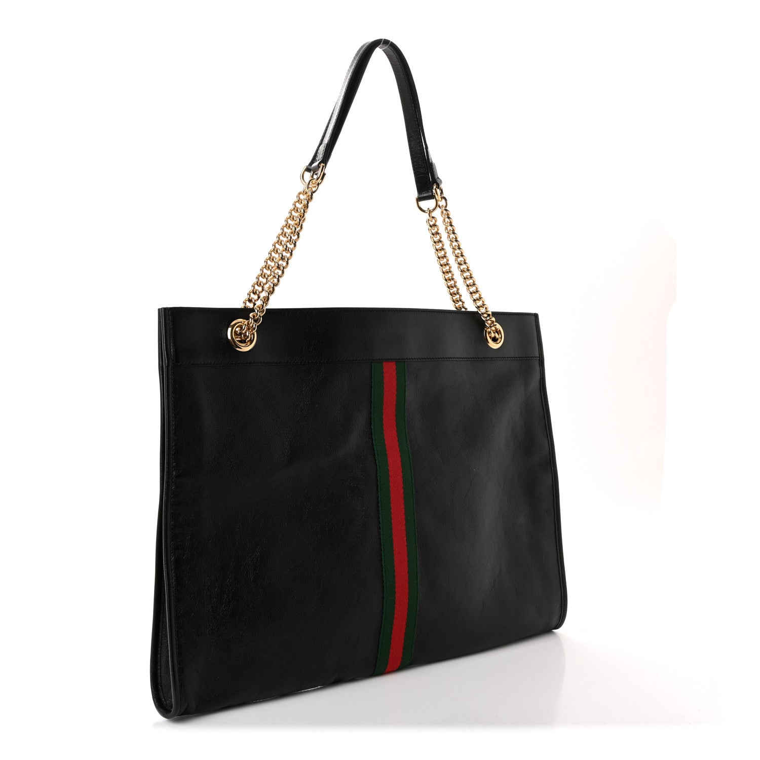 Calfskin Large Rajah Chain Tote Black