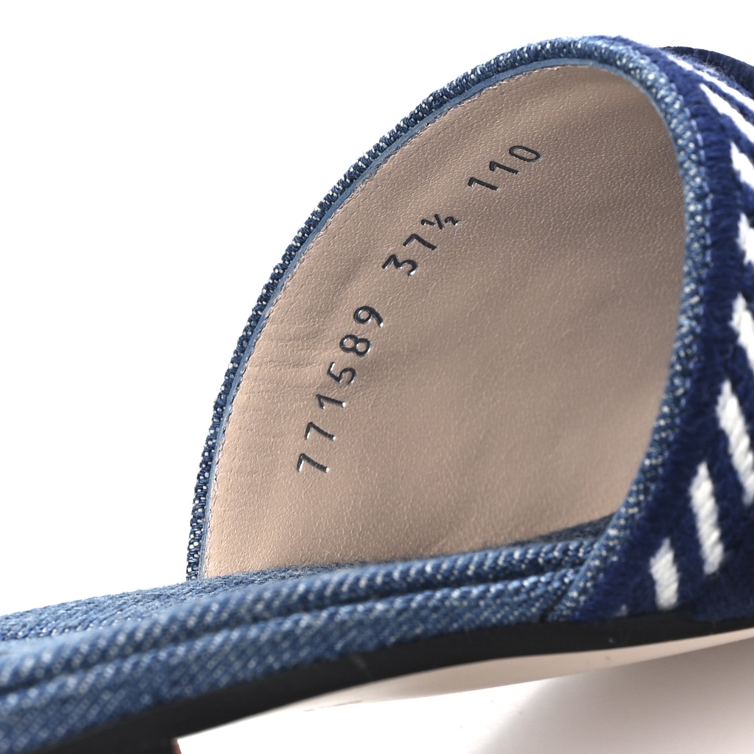 Plain Spain Denim Logo Slide Sandals 37.5 Light Blue