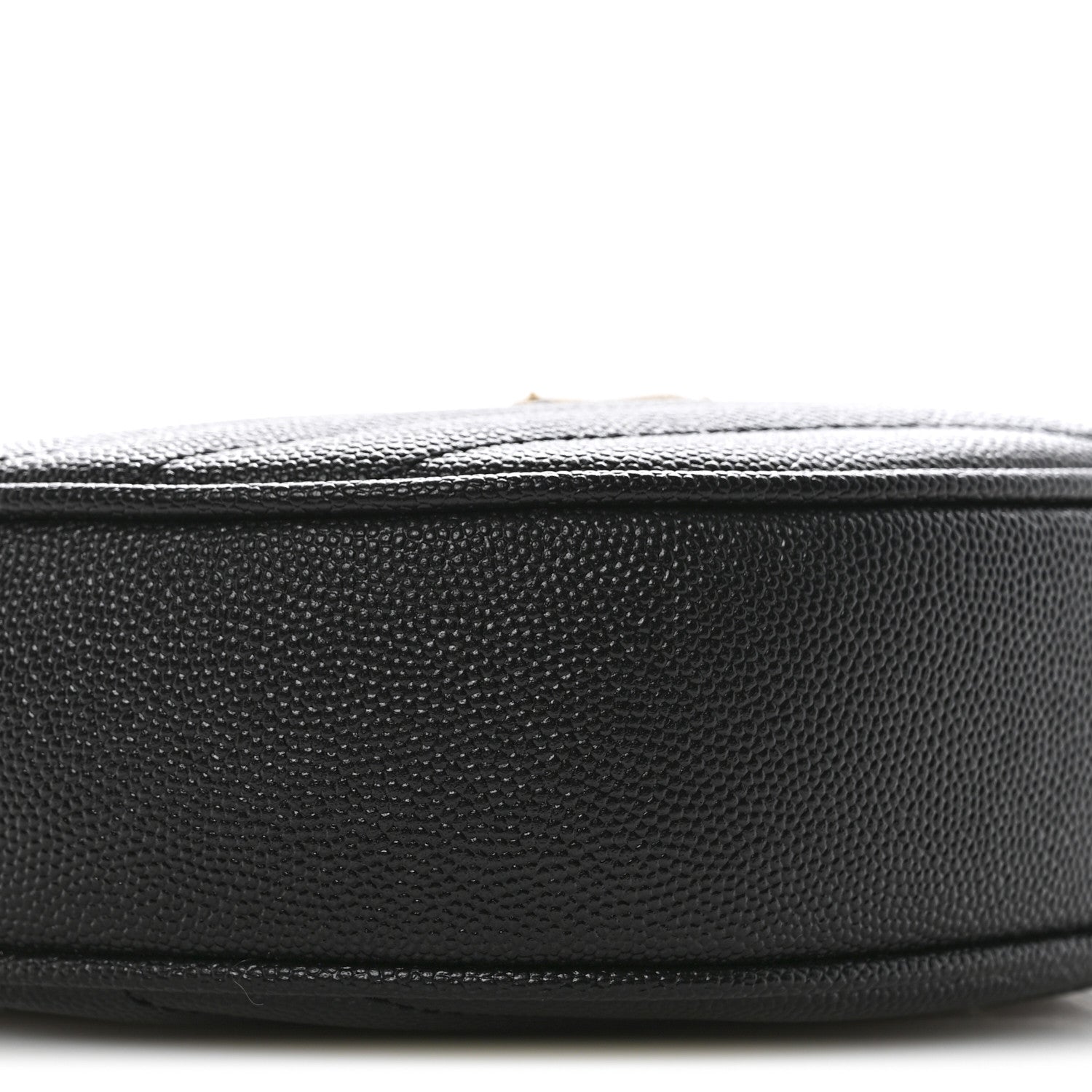 Grain De Poudre Matelasse Chevron Quilted Round Vinyle Camera Bag Black