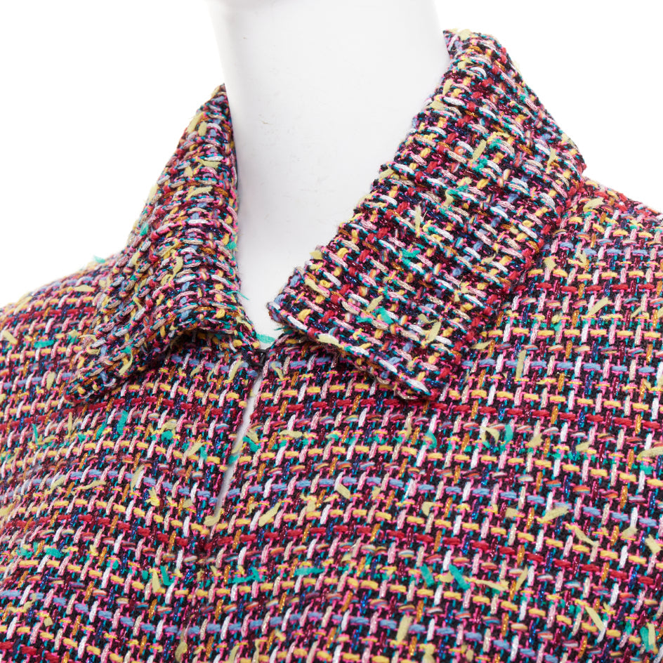 Women's Chanel Runway wool blend tweed flap pockets long coat