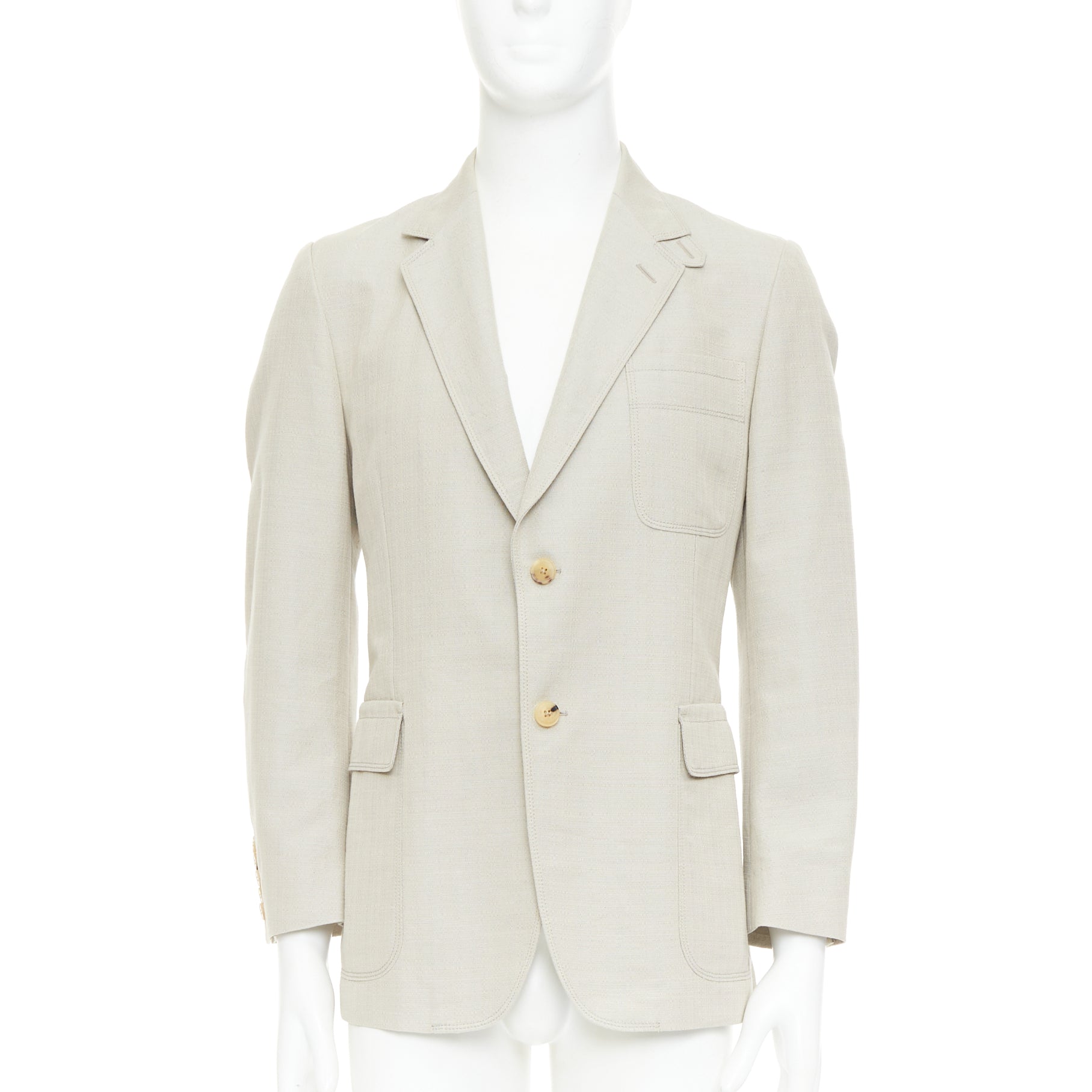 Men's Gucci Vintage cotton mohair single breasted pocket blazer jacket