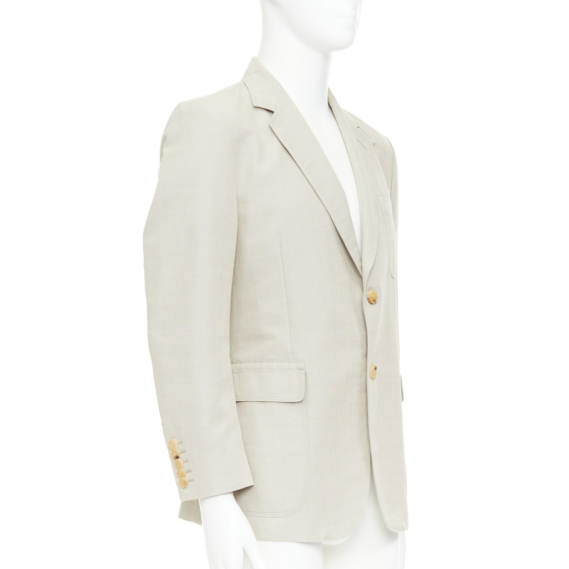 Men's Gucci Vintage cotton mohair single breasted pocket blazer jacket