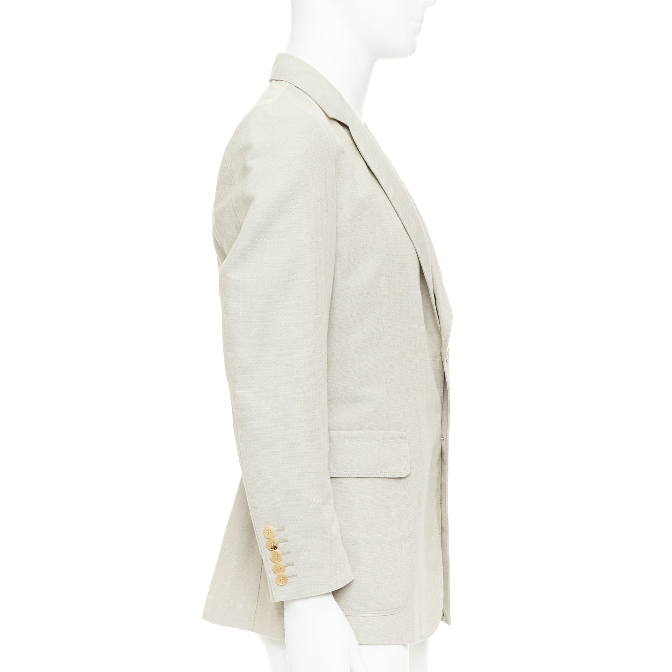 Men's Gucci Vintage cotton mohair single breasted pocket blazer jacket