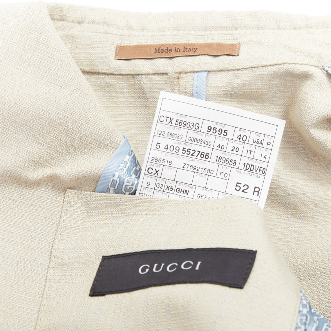 Men's Gucci Vintage cotton mohair single breasted pocket blazer jacket