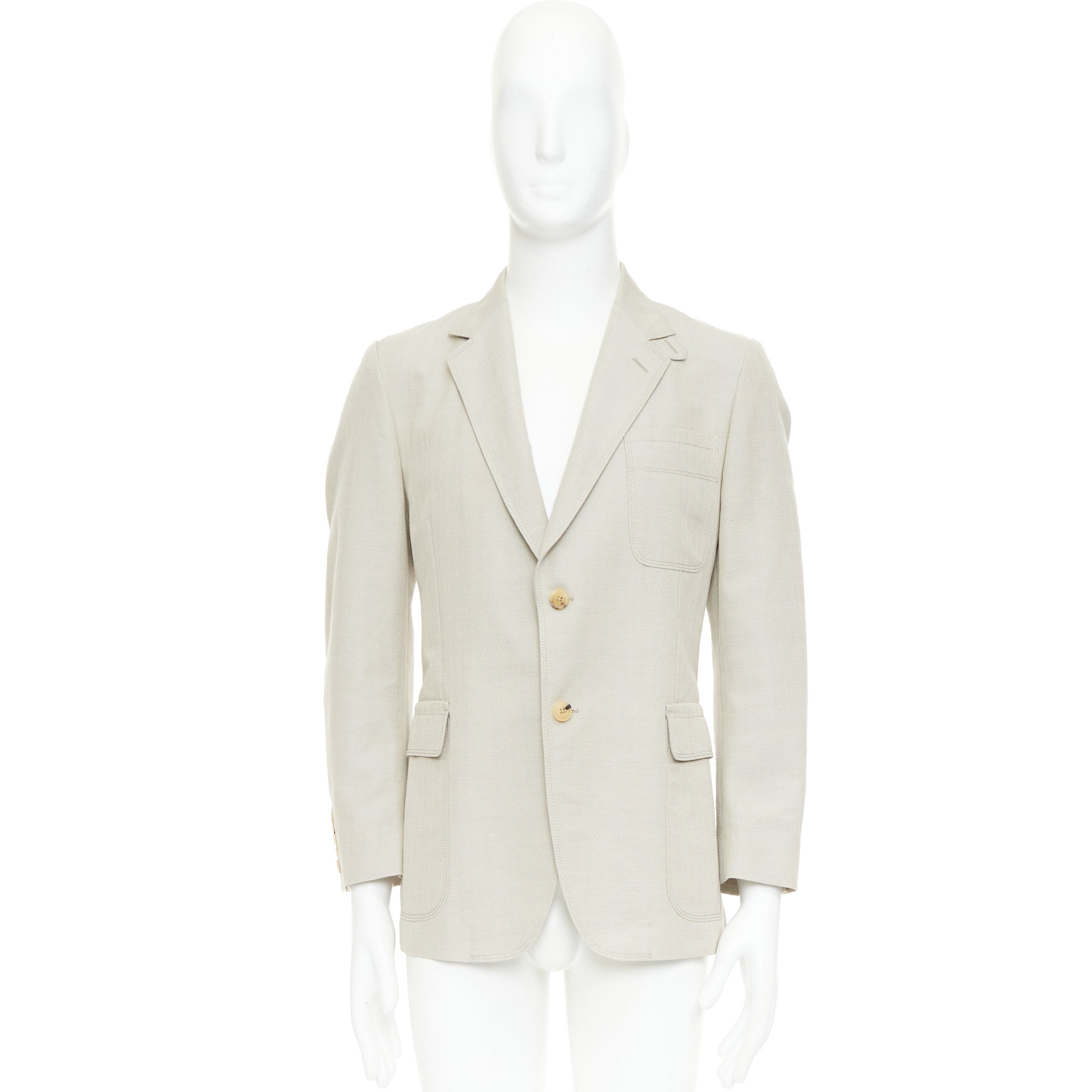 Men's Gucci Vintage cotton mohair single breasted pocket blazer jacket